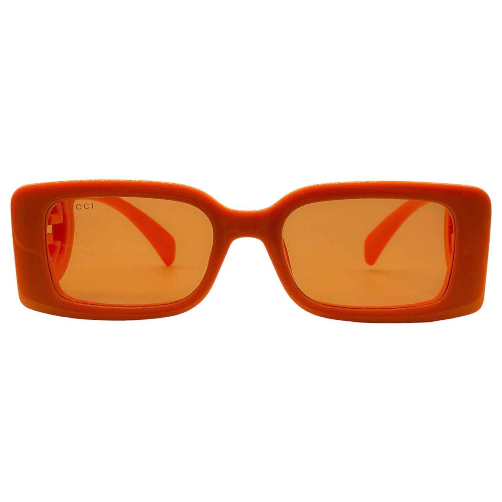 GUCCI ORANGE / BROWN CHAISE LONGUE 54MM RECTANGULAR FRAME SUNGLASSES Gucci Orange / Brown Chaise Longue 54MM Rectangular Frame  main image 3