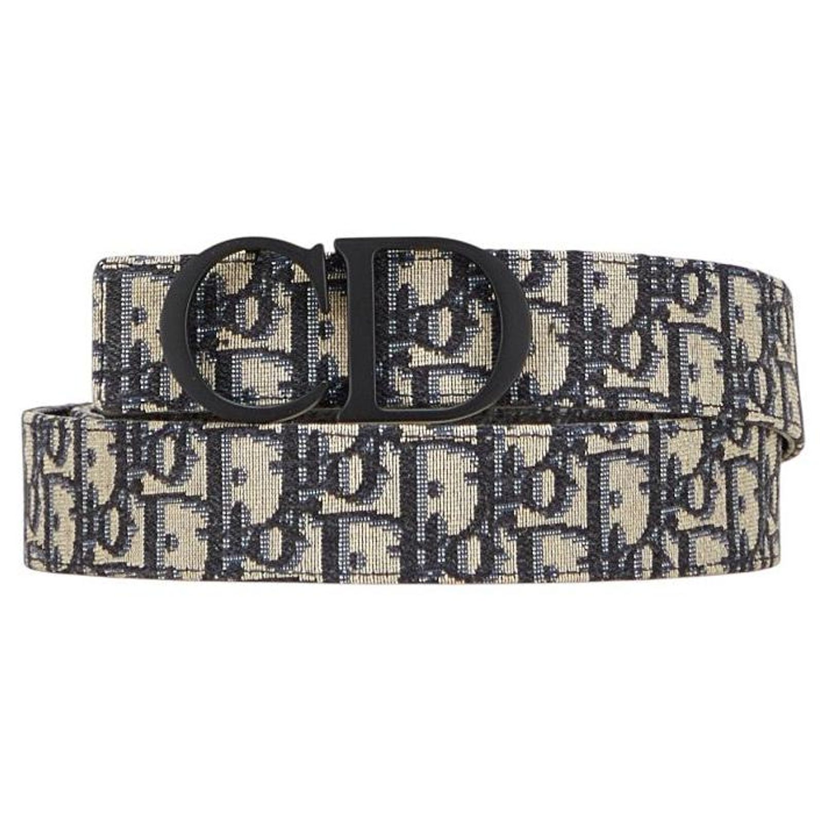 Dior Trotter Canvas Leather Belt Christian Dior Dior Trotter Canvas Leather Belt Beige Brown  main image 3