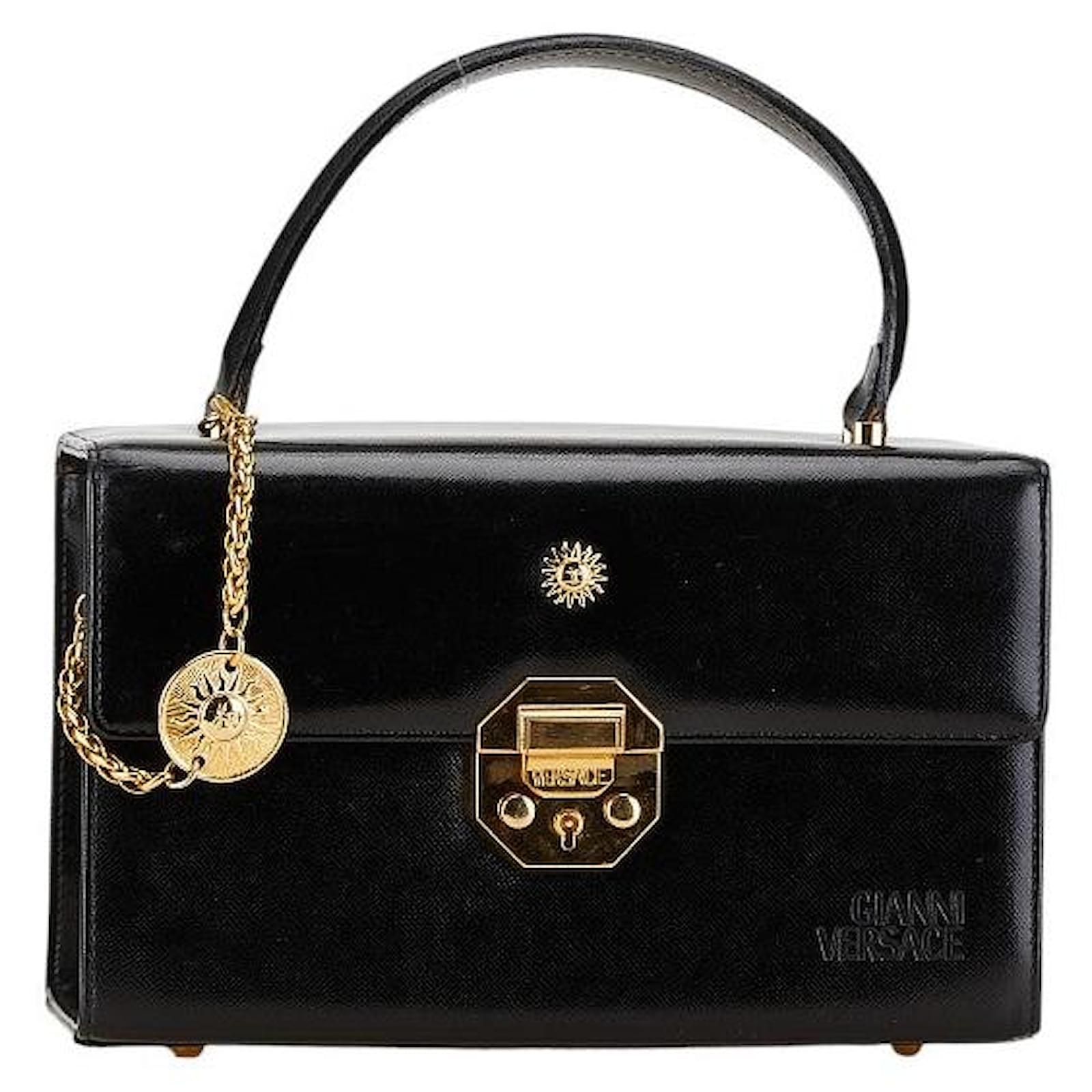 バッグ VERSACE Sunburst Logo Leather Handbag Versace Sunburst Logo Leather Handbag Black ref.JC2509128 (Sold
