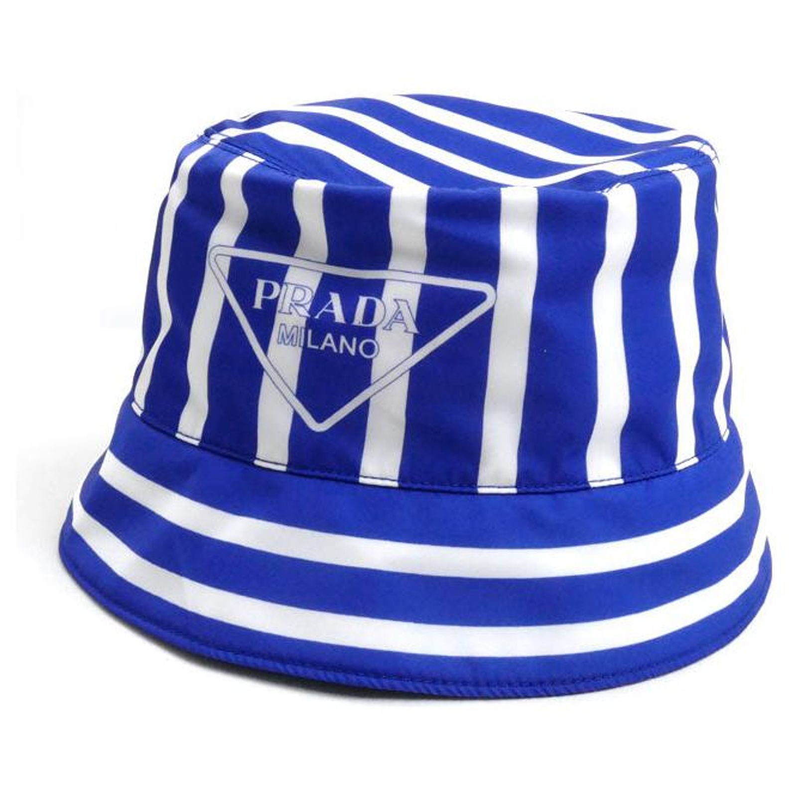 Prada Stripe Re-Nylon Hat Blue ref.2510304 - Joli Closet display picture 1