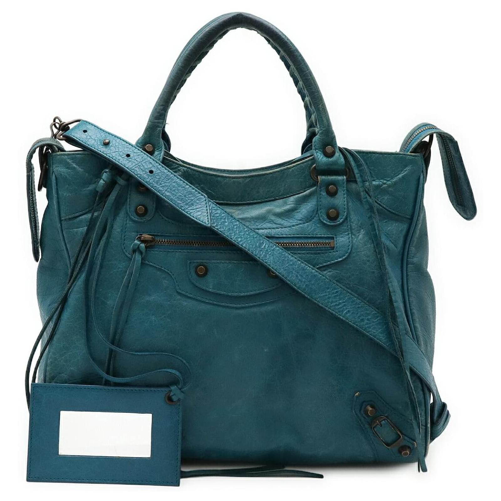 Everyday Balenciaga Classic Velo Leather 2way Bag Blue