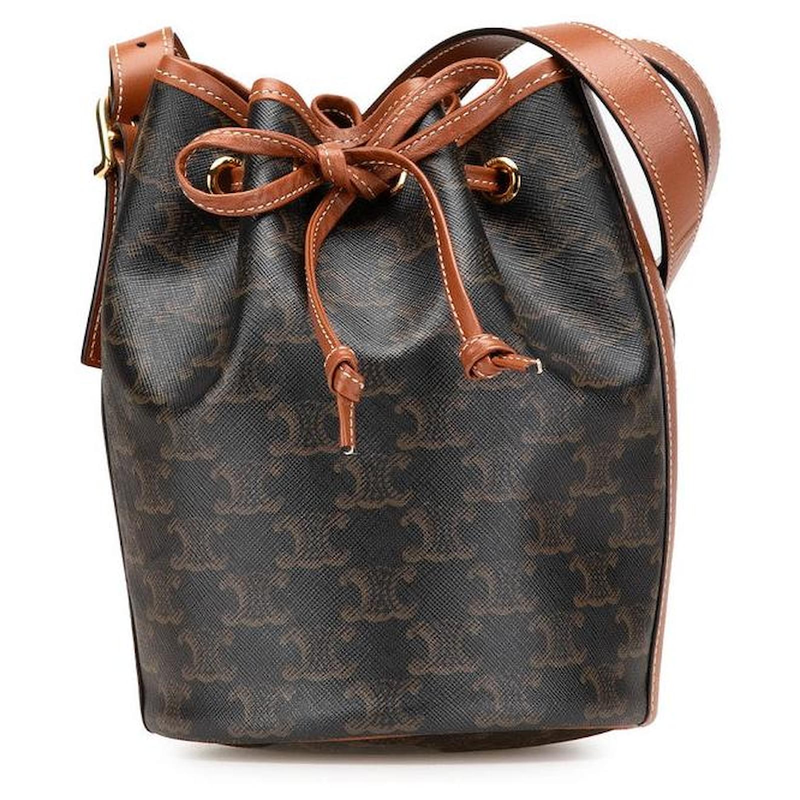 Céline Sac à bandoulière en cuir PVC Celine Triomphe petit modèle