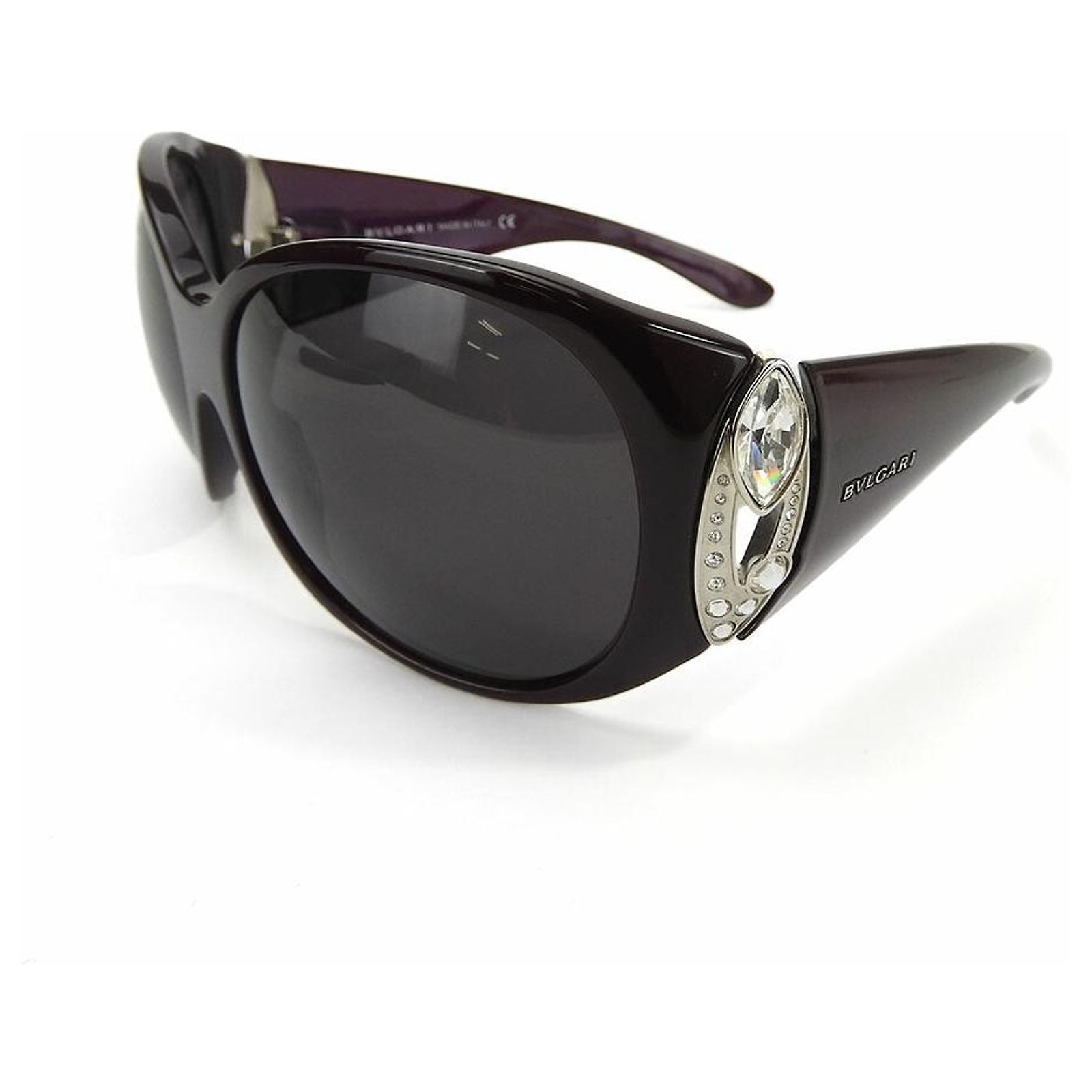 Bulgari Sunglasses 8017-b 820 87 6317 120 Rhinestone Plastic Purple Small Bulgari BVLGARI 8017-B Sunglasses Purple Plastic ref  main image 2