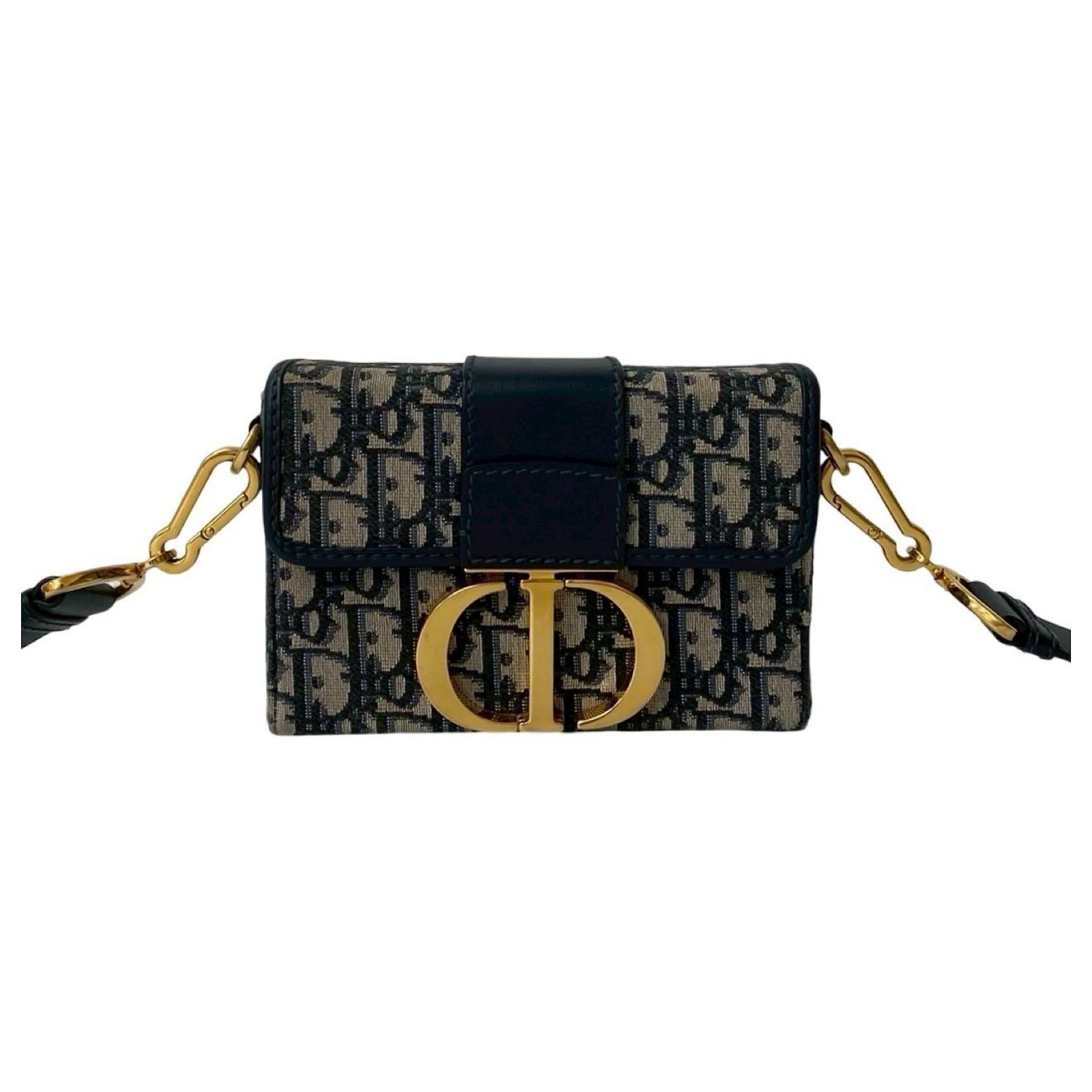 Christian Dior Trotter 30 Montaigne Mini Shoulder Bag Navy blue 