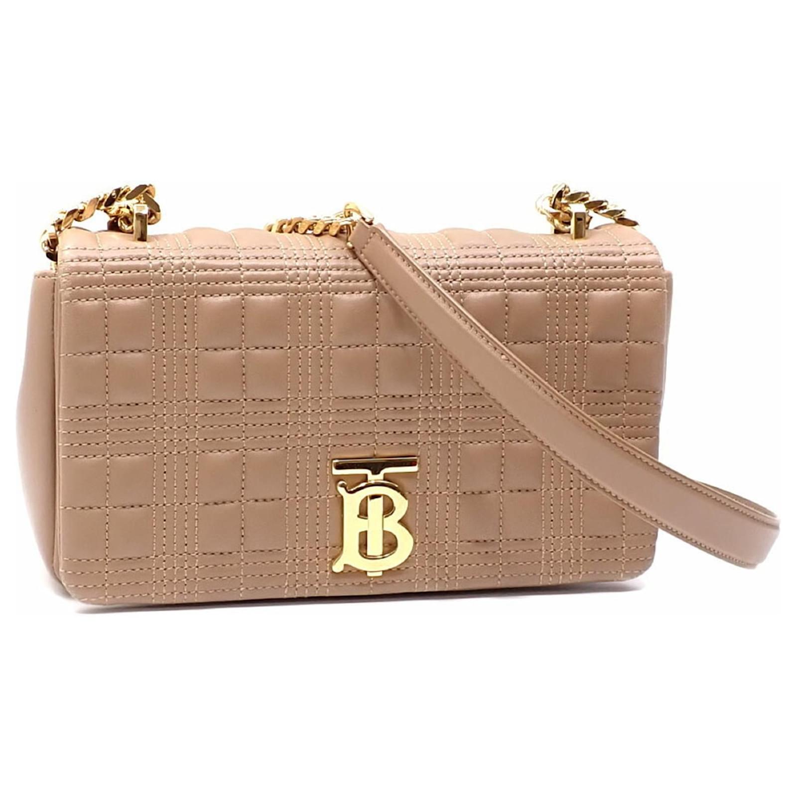 Burberry Small Quilted Chain Shoulder Bag Camel Leather ref