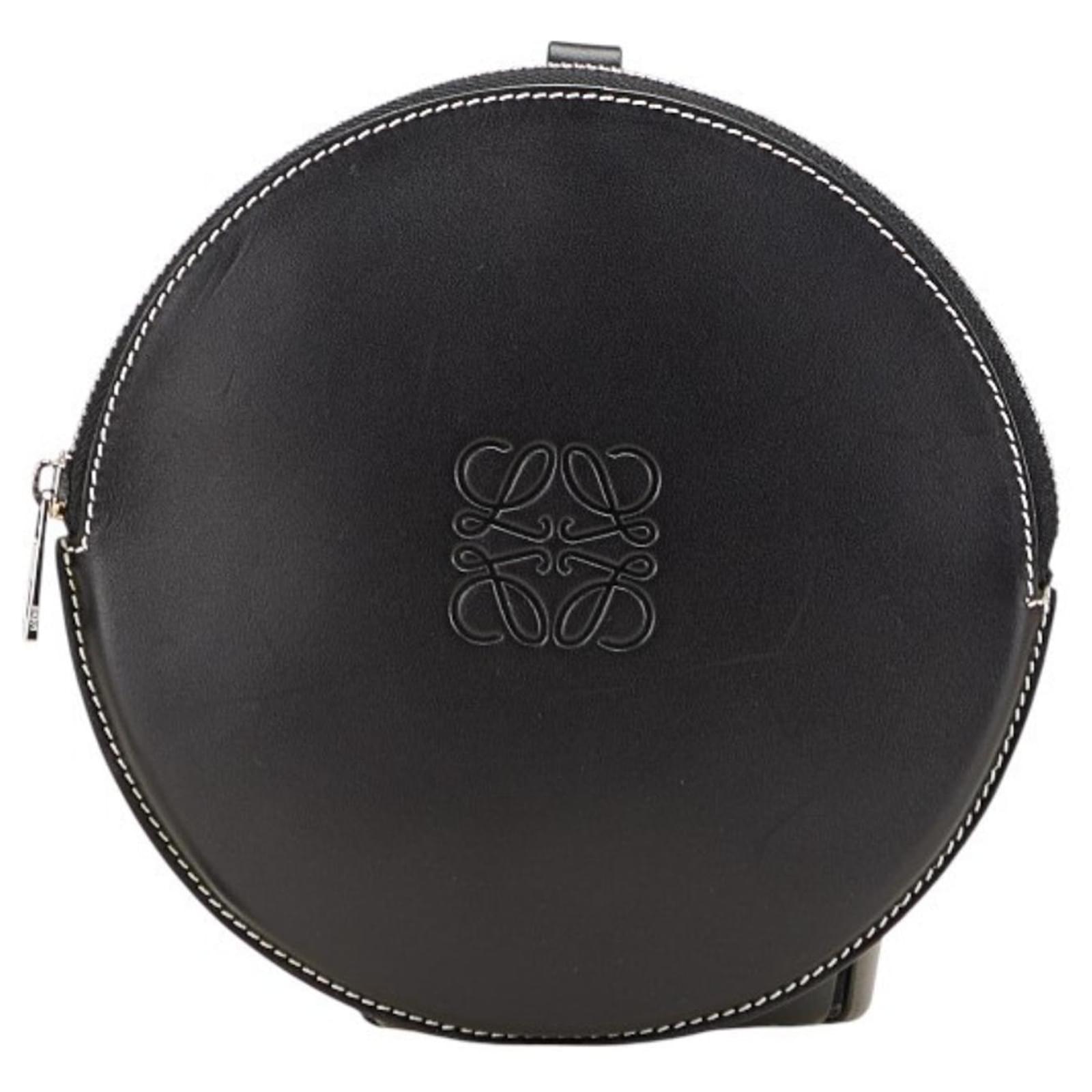 Loewe Anagram Cookie Pouch in Black Leather ref.2515279 - Joli Closet