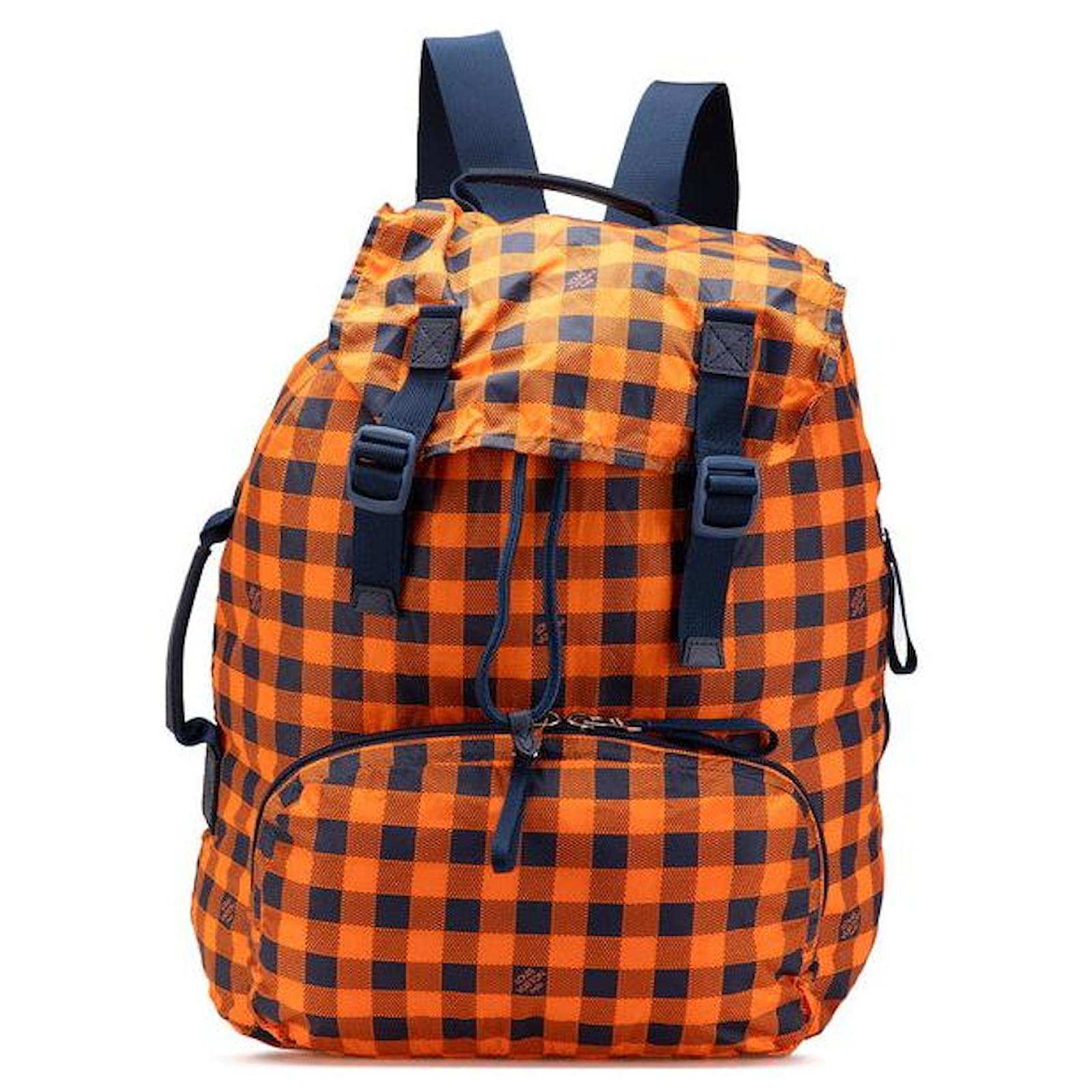 louis vuitton backpack orange NEW M44874 Monogram Palm Springs MM Empire Time NYC Fashioned from giant damier ebene coated canvas with natural leather trim and black hardware SOLD OUT Louis Vuitton Virgil