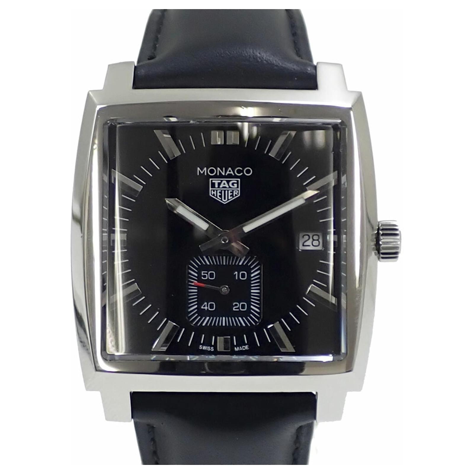 Orologio al quarzo da uomo Tag Heuer Monaco Nero