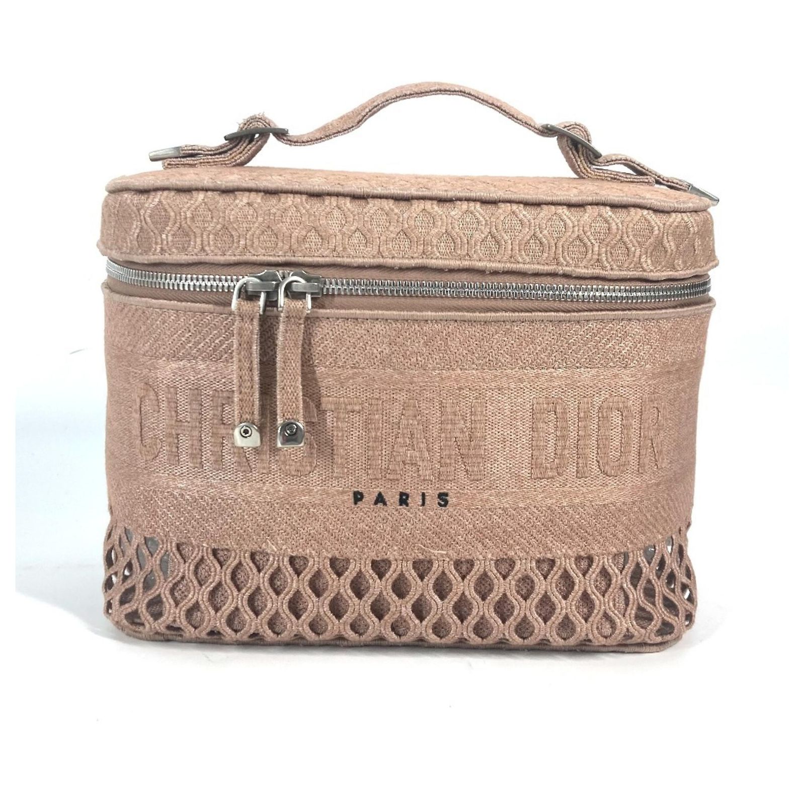 Christian Dior Pink Canvas Vanity Bag Cloth ref.2517084 - Joli Closet