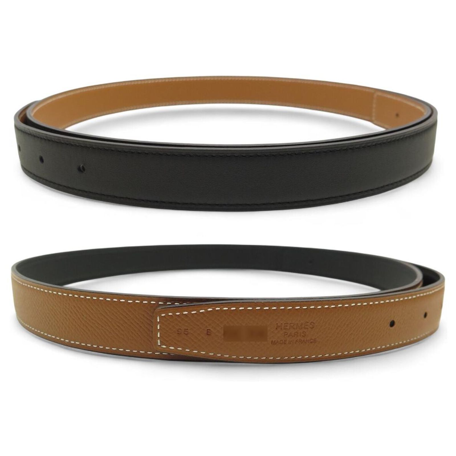 Hermes Belt Leather 24 Black Gold Hermes H 95 CM Reversible Buckle Belt NoirColvert Box and  main image 4