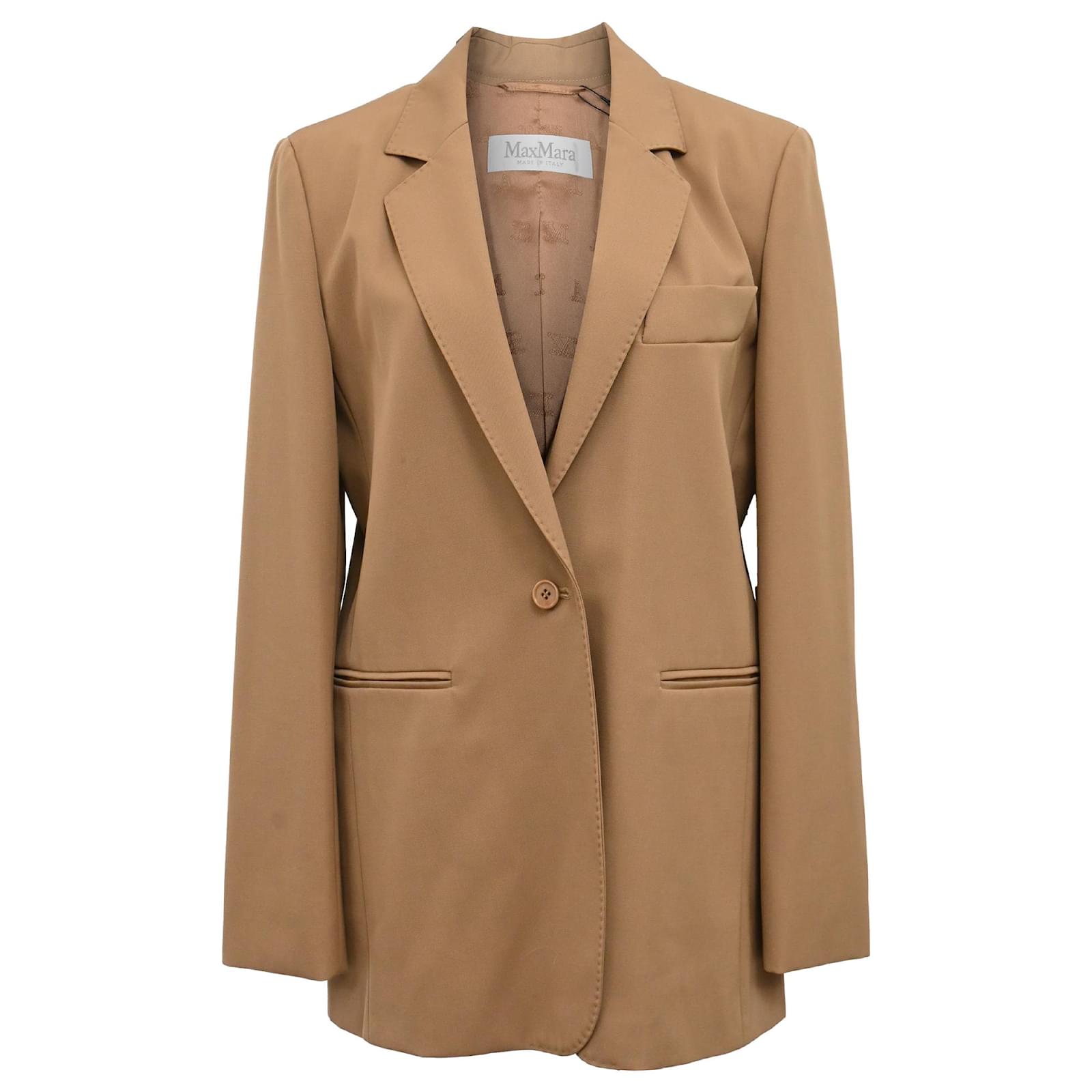 Max Mara Eva Blazer in Beige Camel Hair Wool Joli Closet