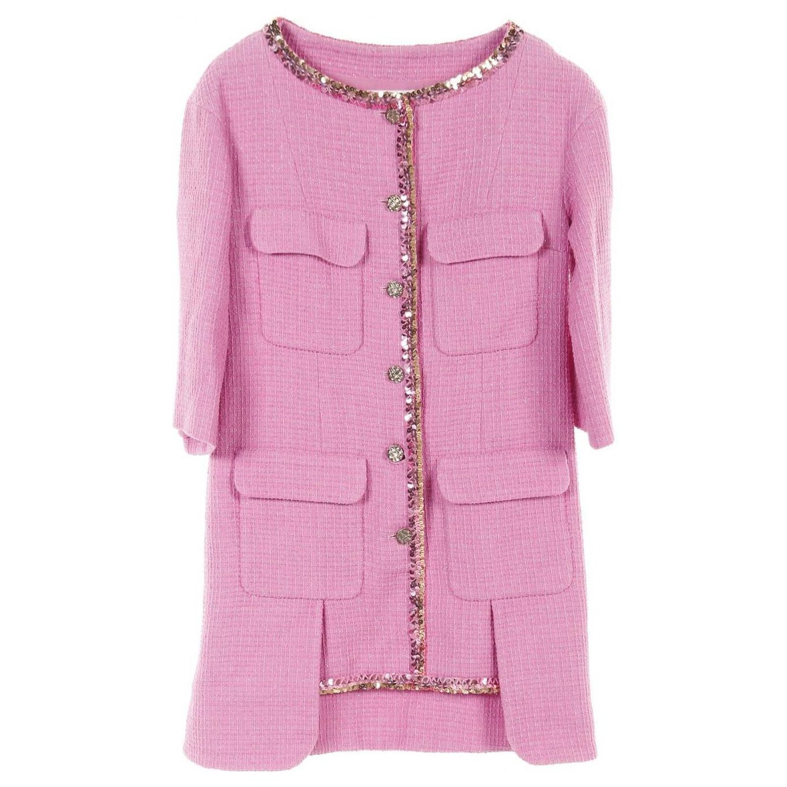 Chanel Cotton Dress Pink ref.2518154 - Joli Closet