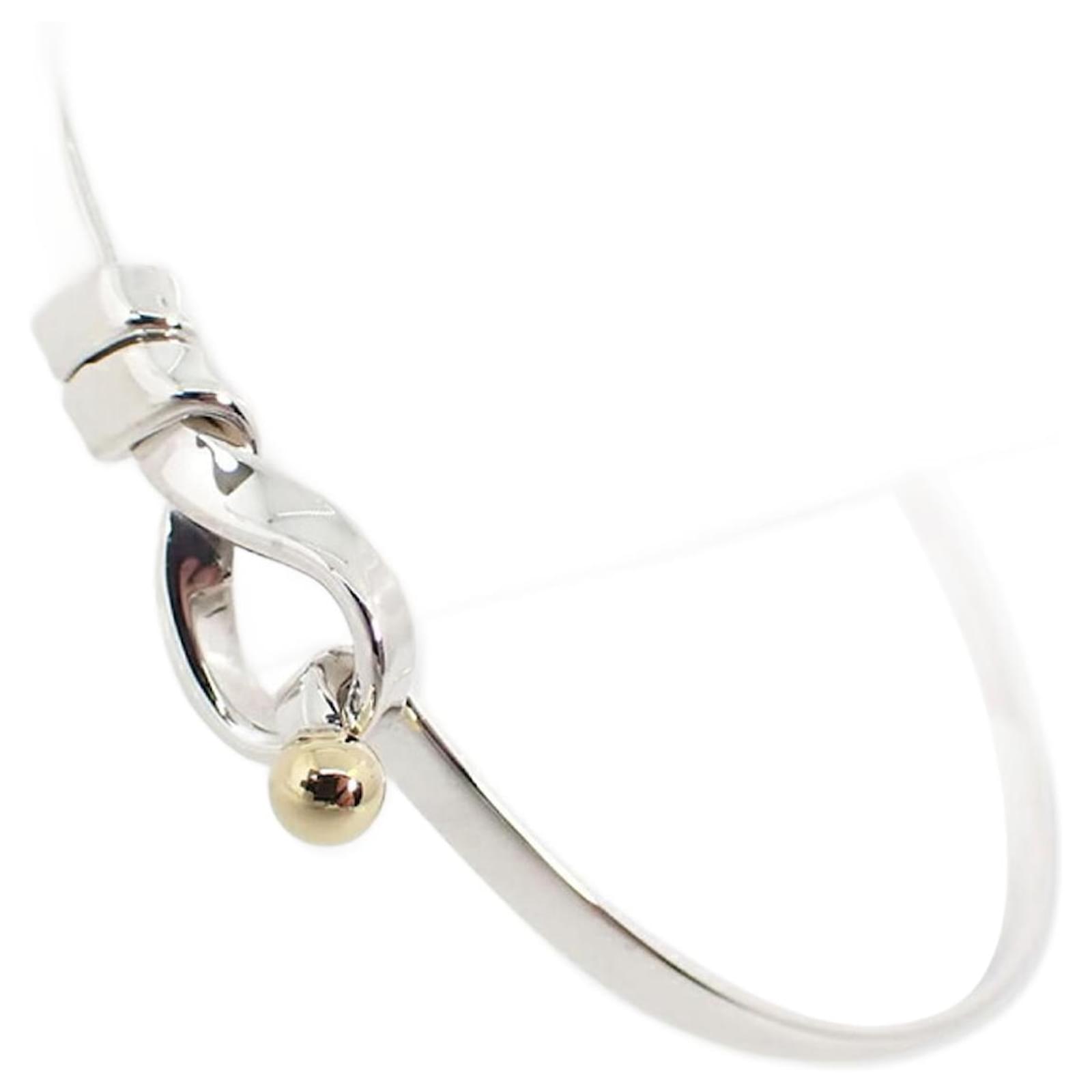Tiffany & Co Tiffany 925 750 Hook & Eye Bangle Silver Yellow gold