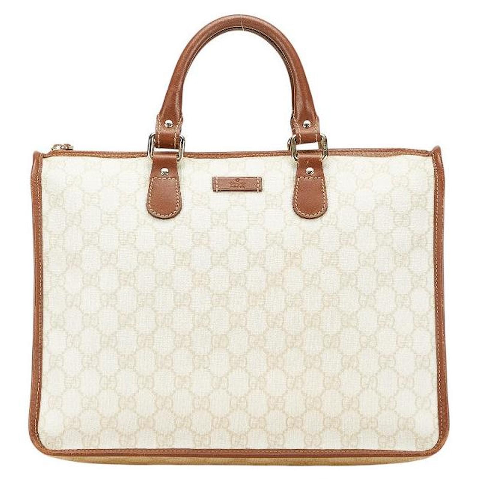 Gucci GG Supreme PVC Handtasche Weiß Leder Joli Closet