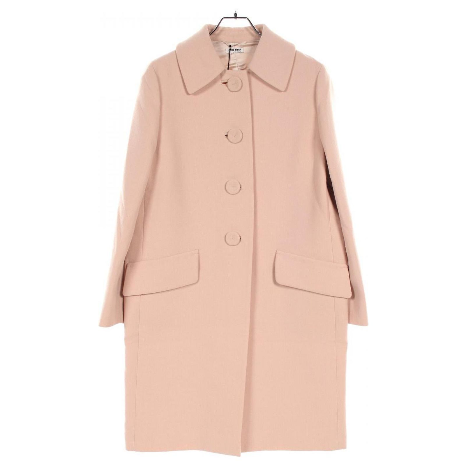 Miu Miu Wool Outerwear Pink Leather ref.2520263 - Joli Closet