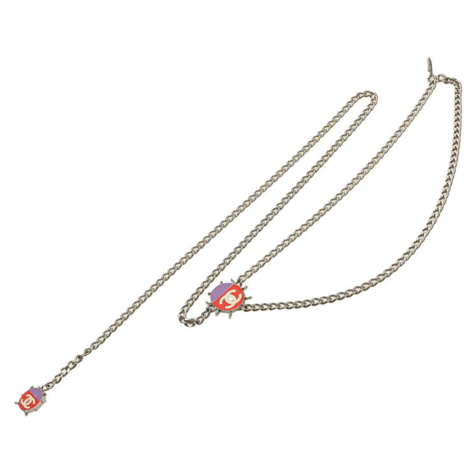 Chanel Coco Mark Ladybug Belt Silvery Red Purple ref.2520888  display picture 3