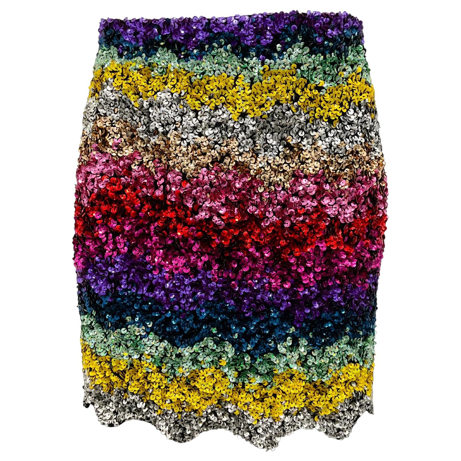 Autre Marque Ashish Rainbow Multi Hand Embroidered Sequined Mini