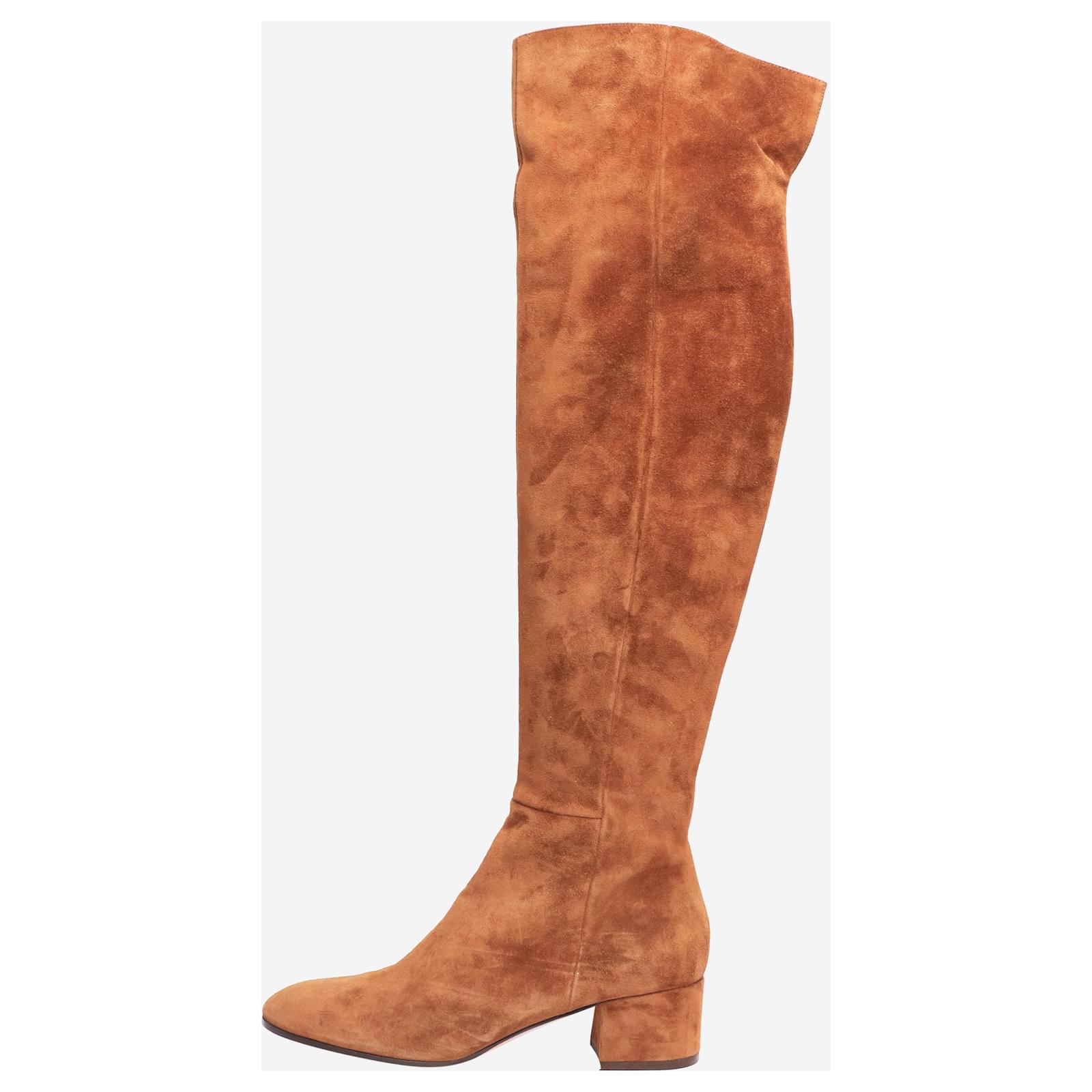 Gianvito Rossi Brown suede over the knee boots size EU (UK