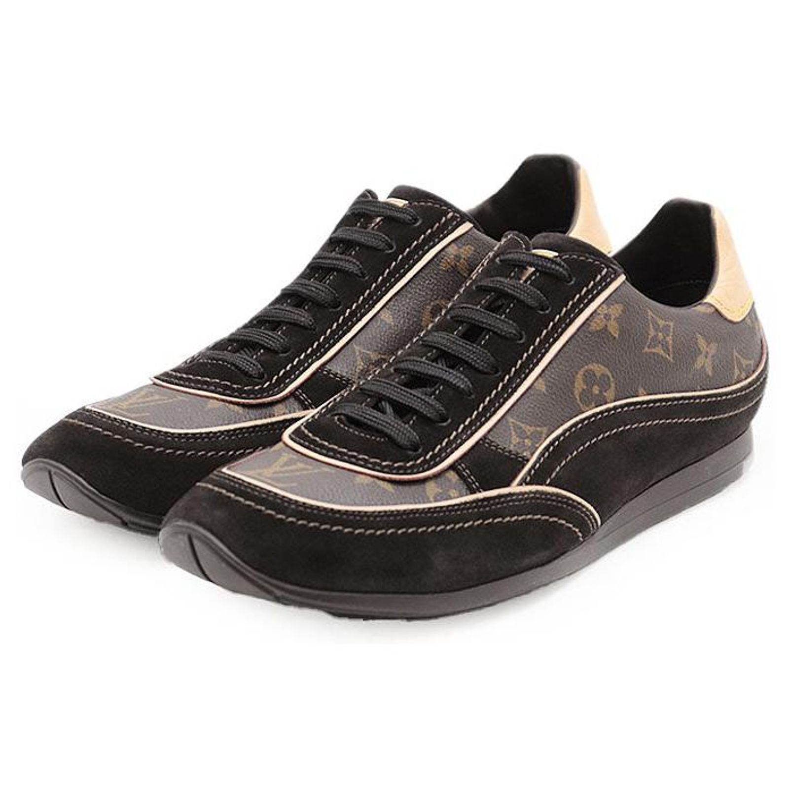 Brown Monogram Sneakers Louis Vuitton Brown Monogram Leather Trainers Size 36 EU main image 3