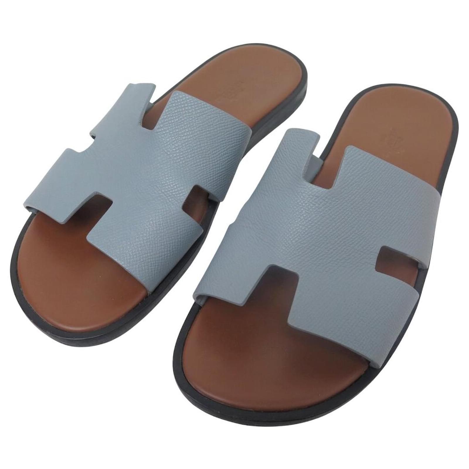 Hermès HERMES IZMIR SANDALS H221824ZH 41 EPSOM LEATHER BLUE BOX