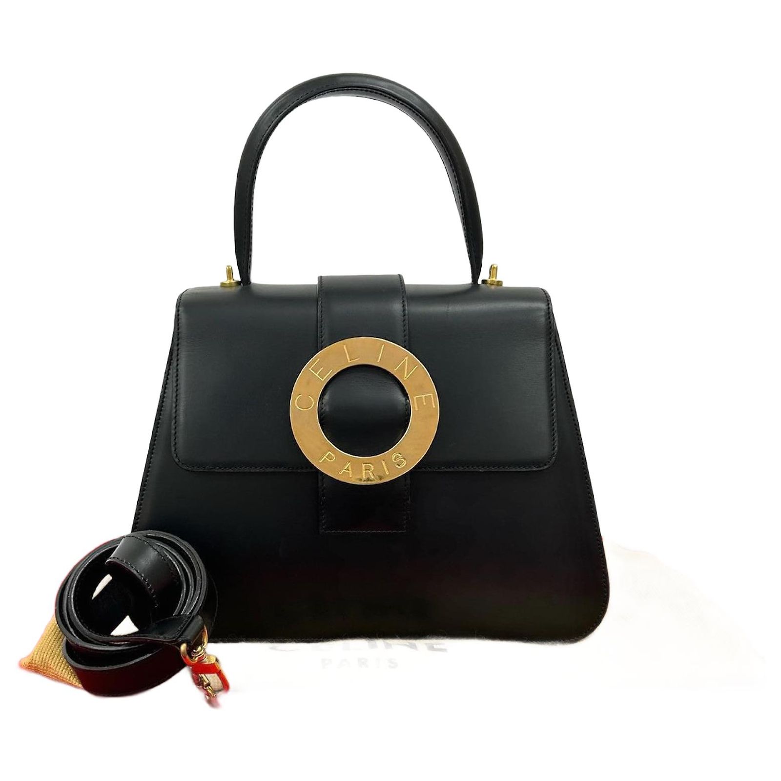 Céline Celine Calf Leather 2way Bag Black ref.2527217 - Joli Closet