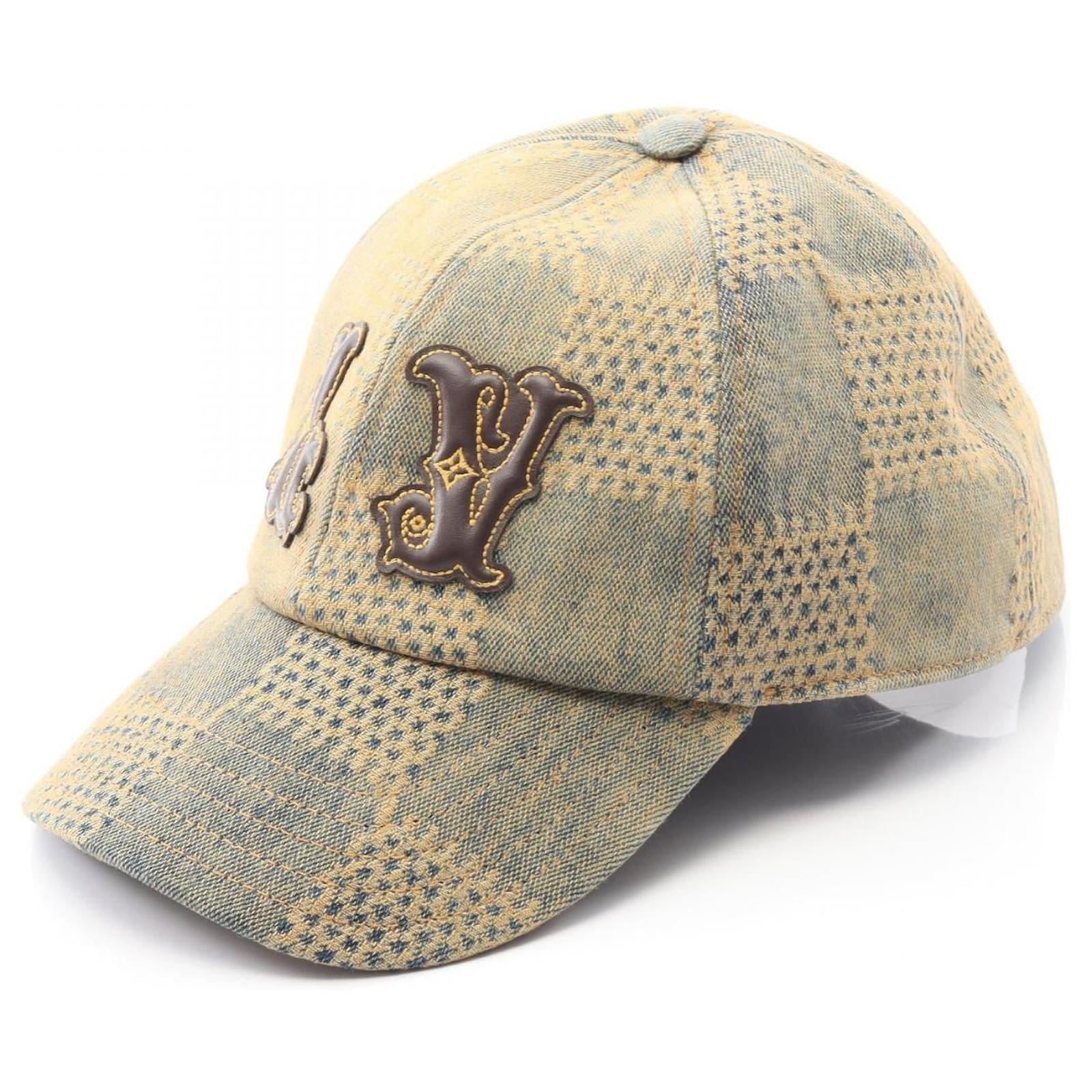 Louis Vuitton Damier 3D Washed Denim Cap Brown Beige ref.JC2527631
