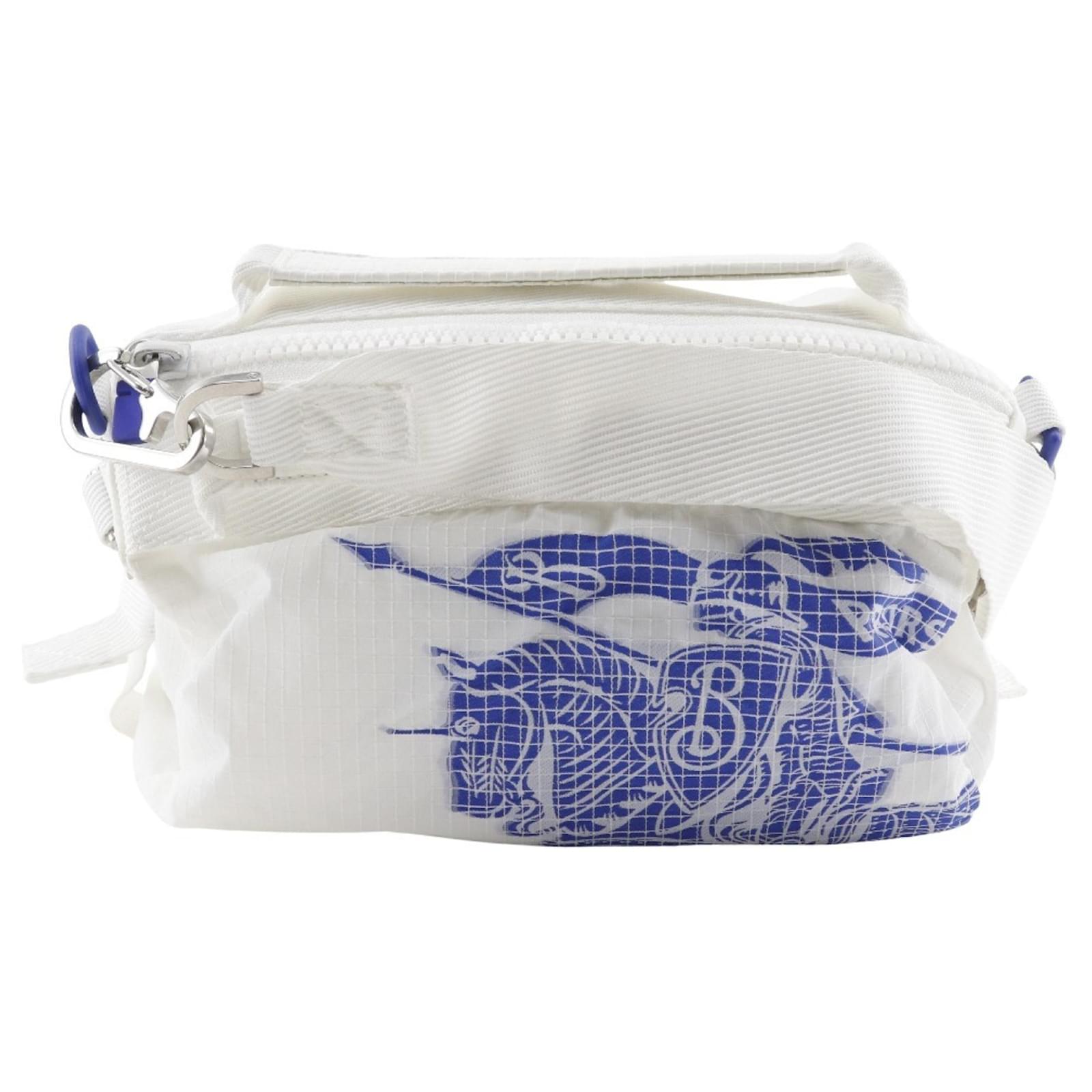 Burberry ML Duffle XS Nylon Shoulder Bag White Blue