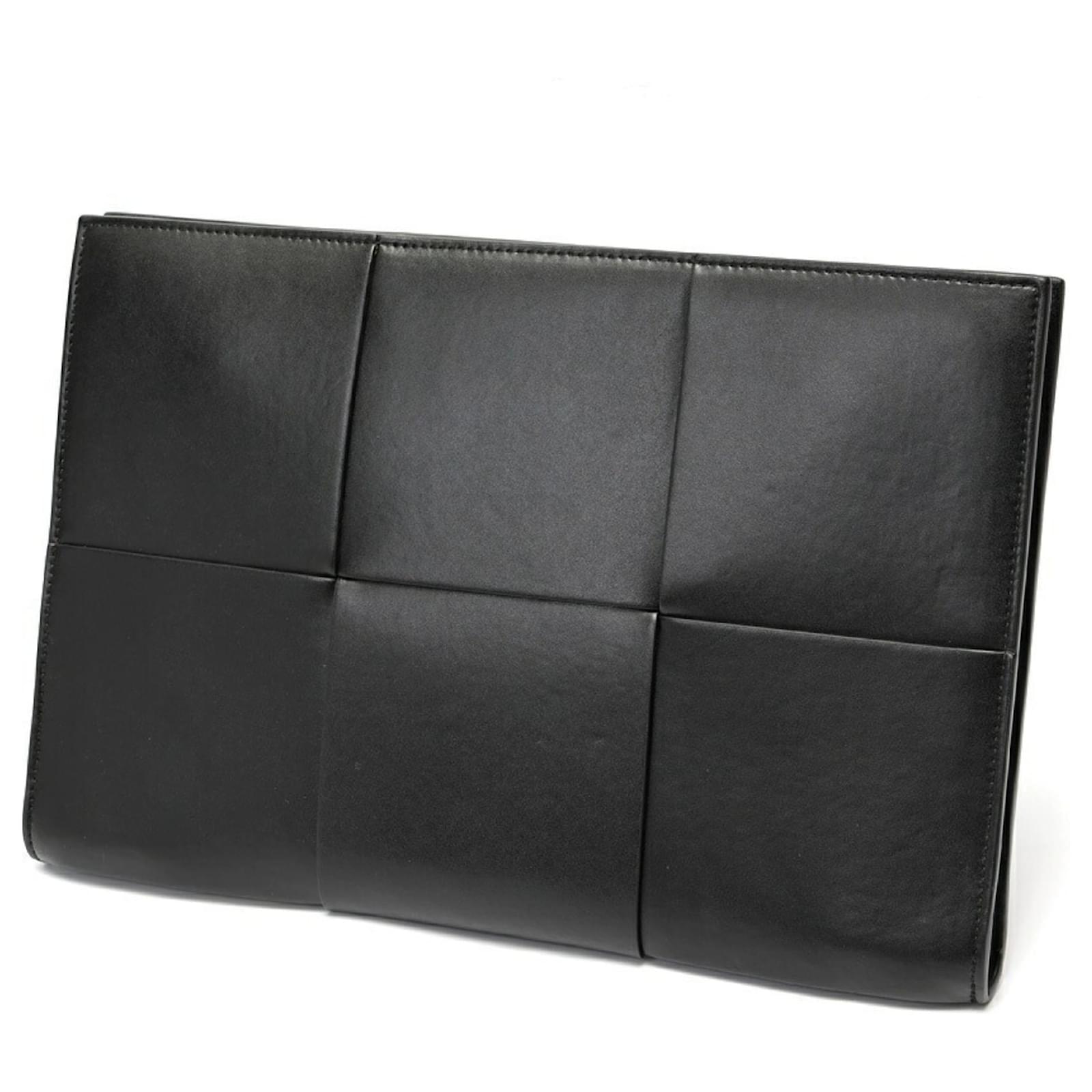 Bottega Veneta Arco Document Case Clutch Bag Black Leatherette ref