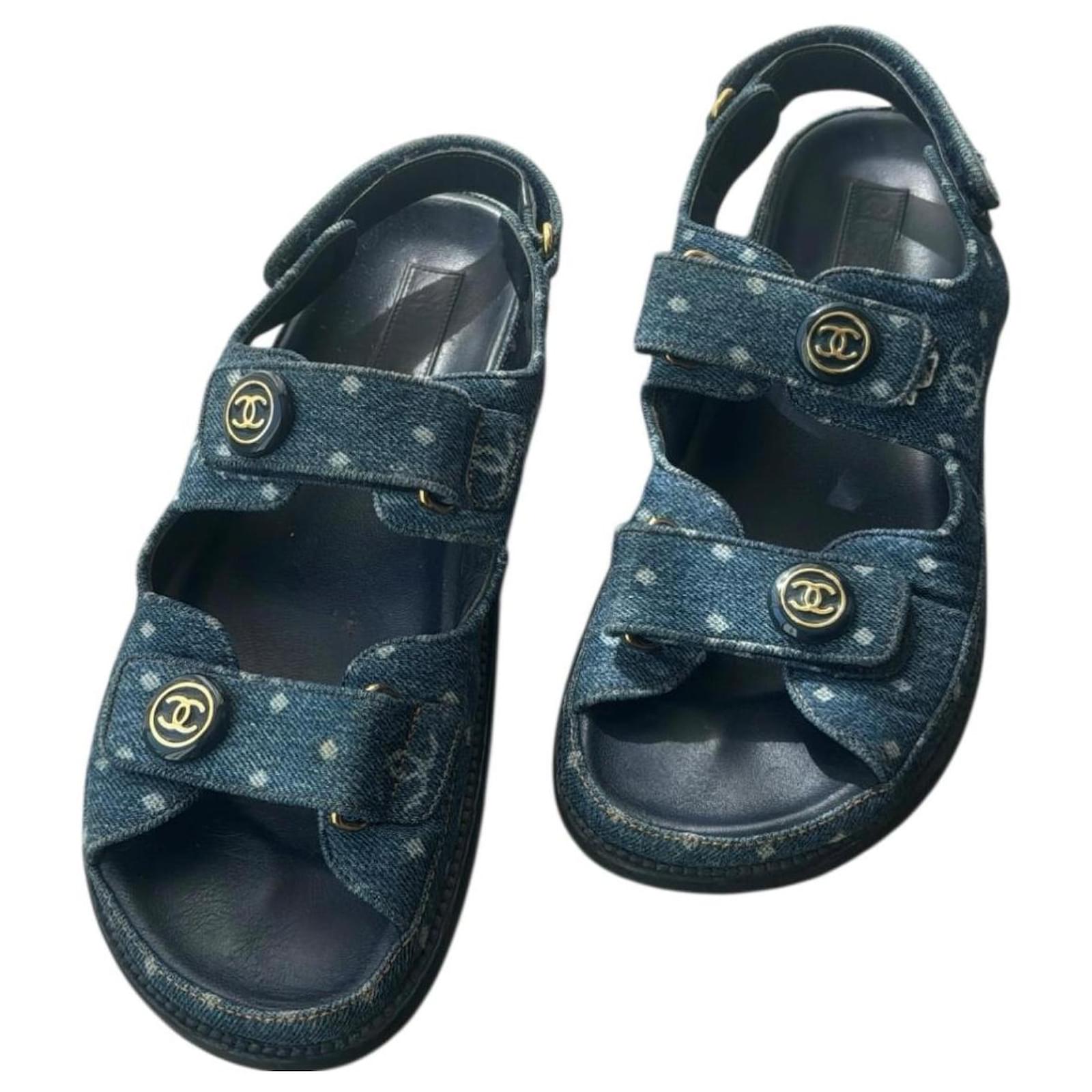 Denim Chanel Flip Flops 2020 Chanel CC Sandals