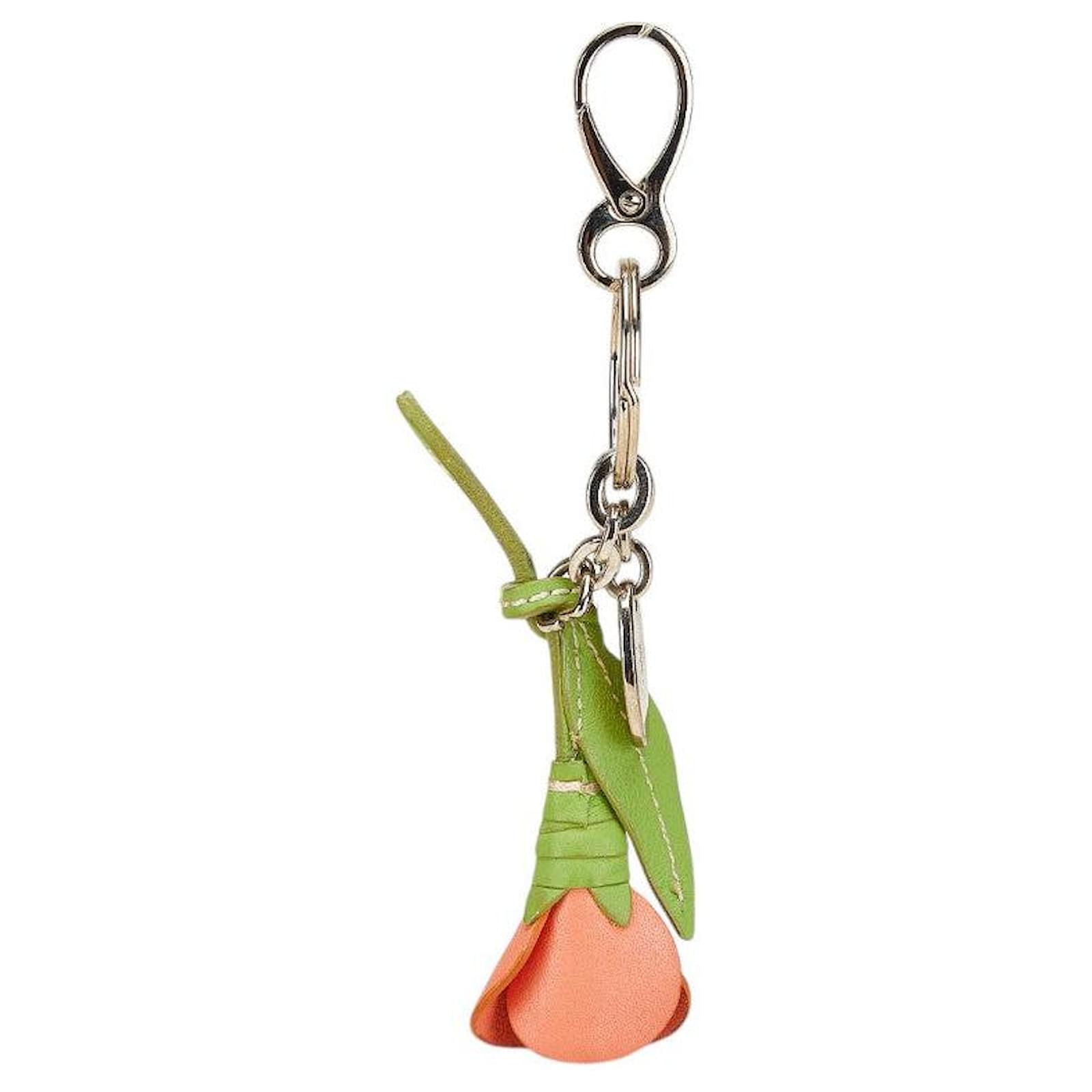 Tod's Tod's Flower Leather Key Holder Green Joli Closet