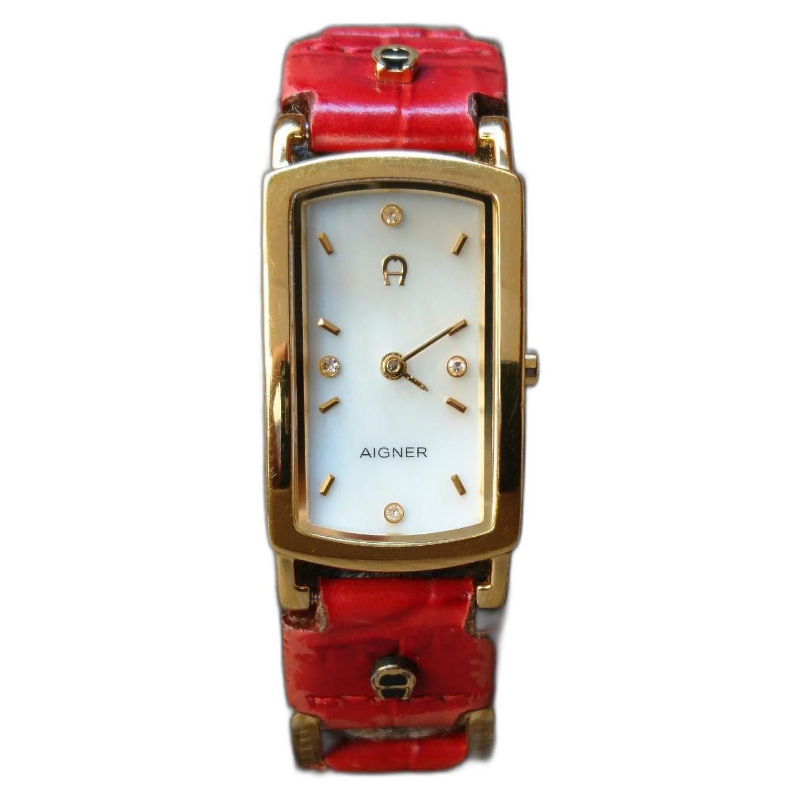 AIGNER 腕時計 クォーツ ゴールド レッド Aigner Cremona Women's Gold-Plated Quartz Watch ref. A54200 Red