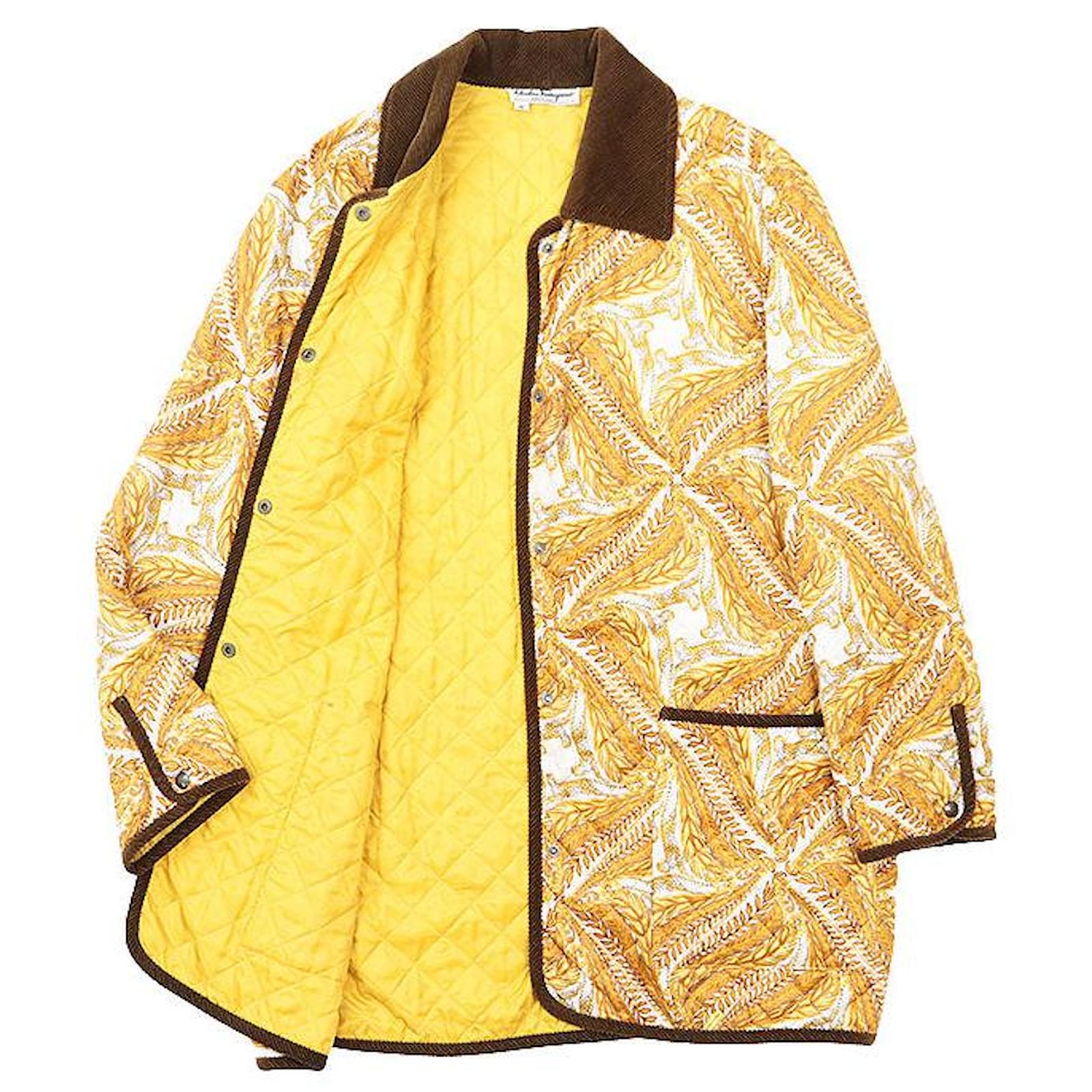 Salvatore Ferragamo Paisley Quilting Jacket Yellow ref.JC2532559