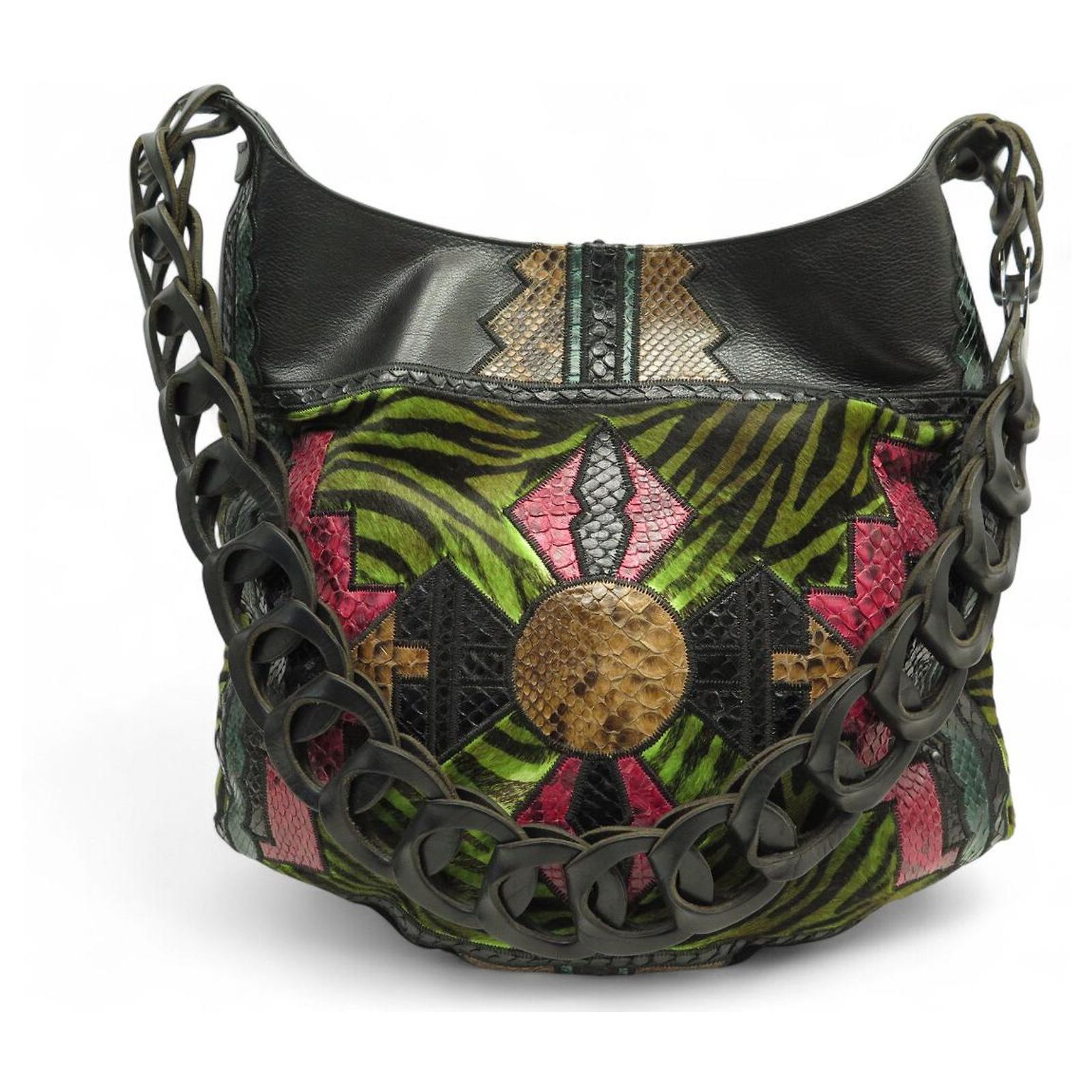Python Leather Patchwiork JIMMY CHOO KAJA PATCHWORK PYTHON LEATHER SHOULDER BAG Multiple colors ...
