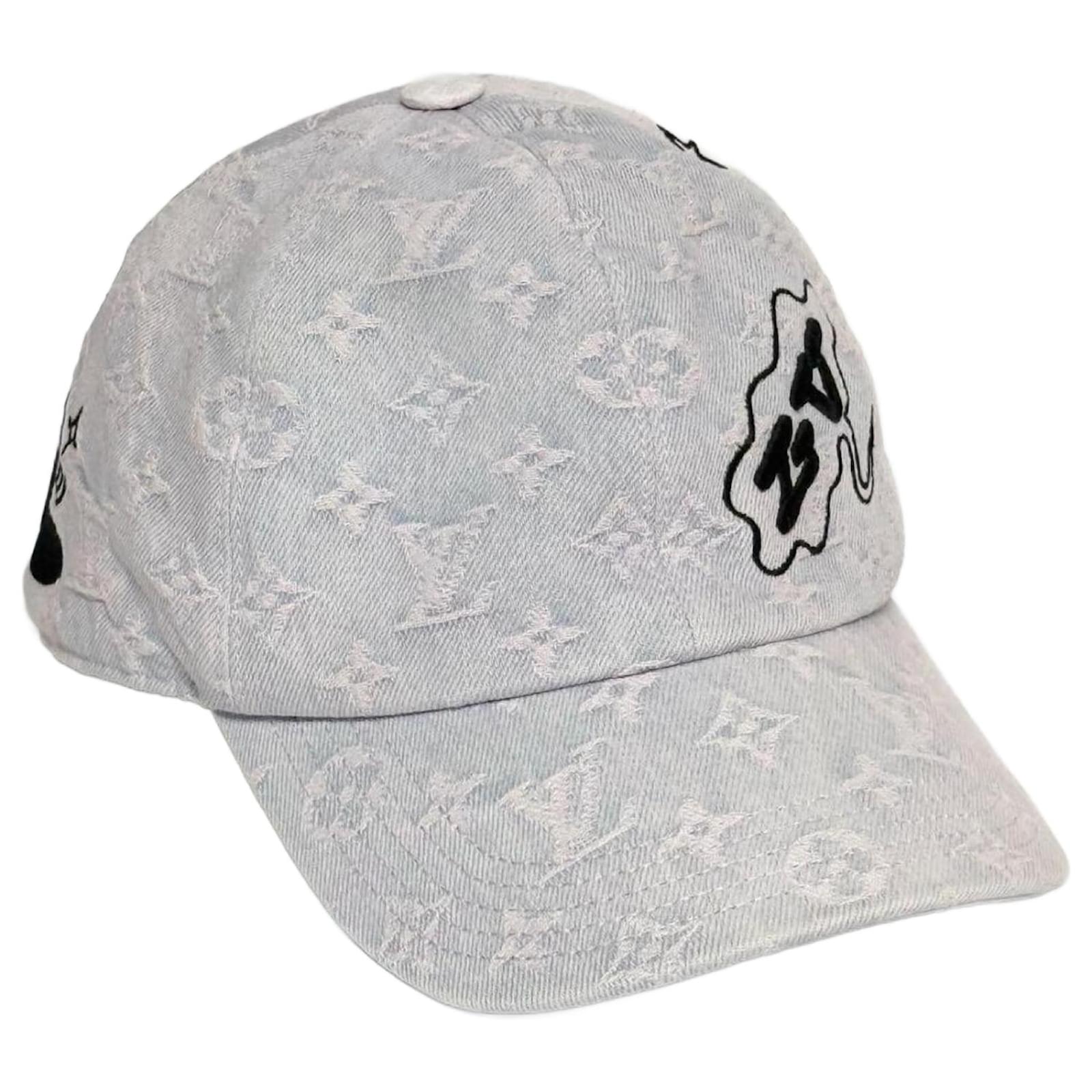 Louis Vuitton Men's Denim Monogram Newsboy Cap Cotton ref