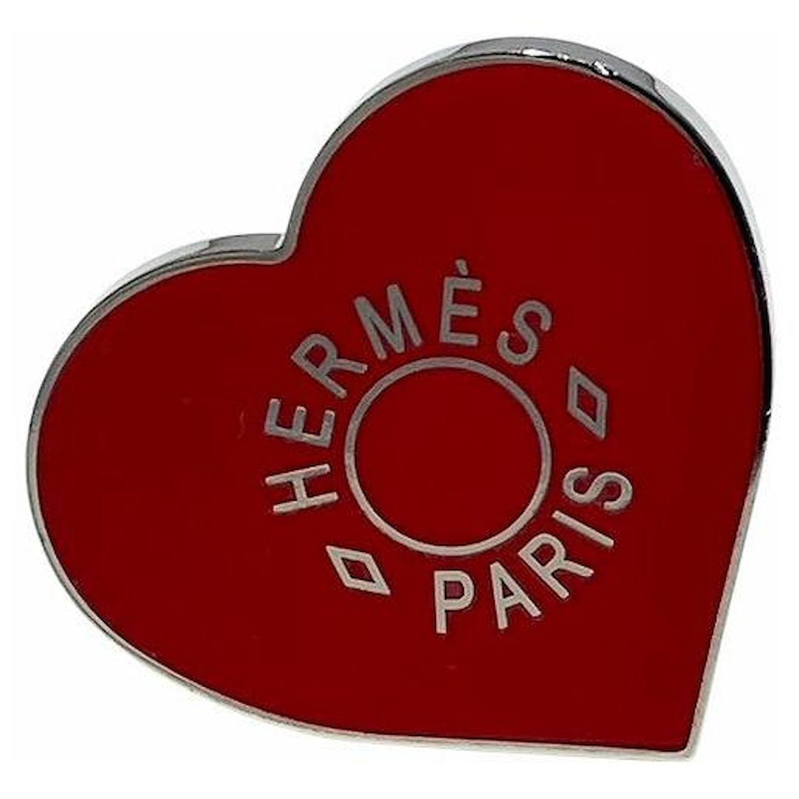 Hermès Hermes Heart Scarf Ring Accessory Red Metal