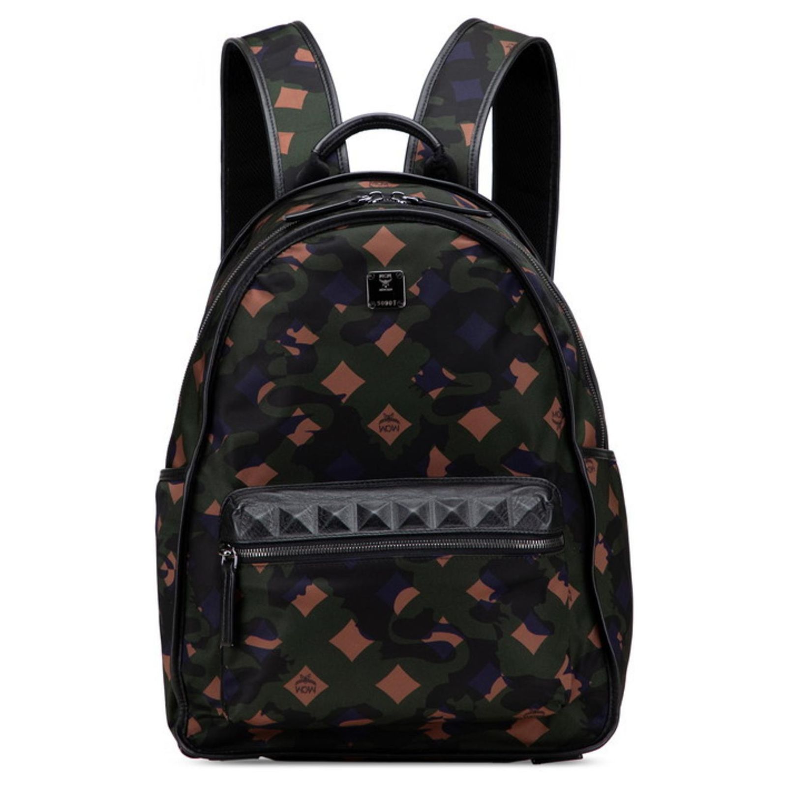 MCM Camouflage Backpack Black Green Khaki Leather Nylon ref  display picture 1