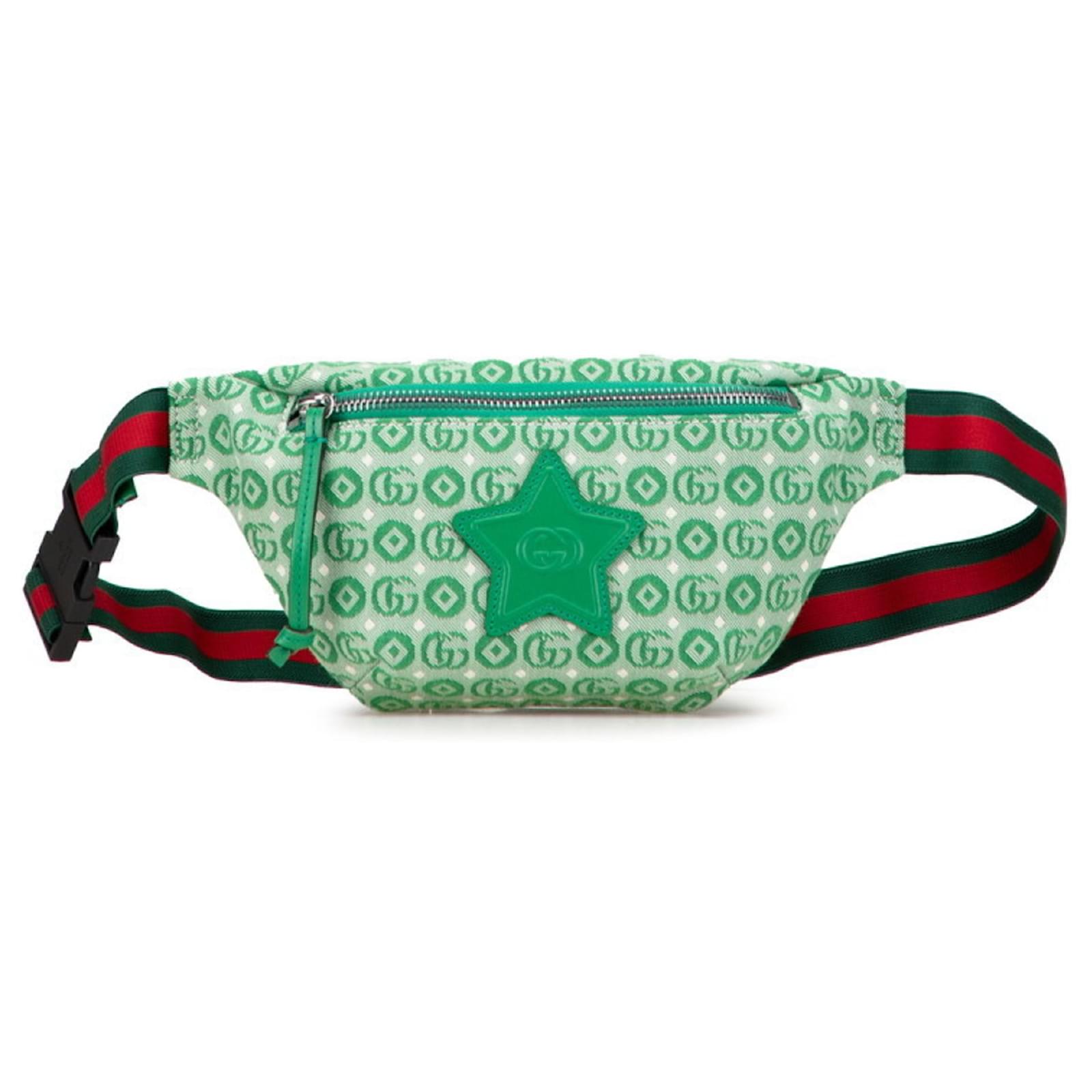 Gucci Children's GG Logo Star Waist Bag in Green Canvas Cloth ref