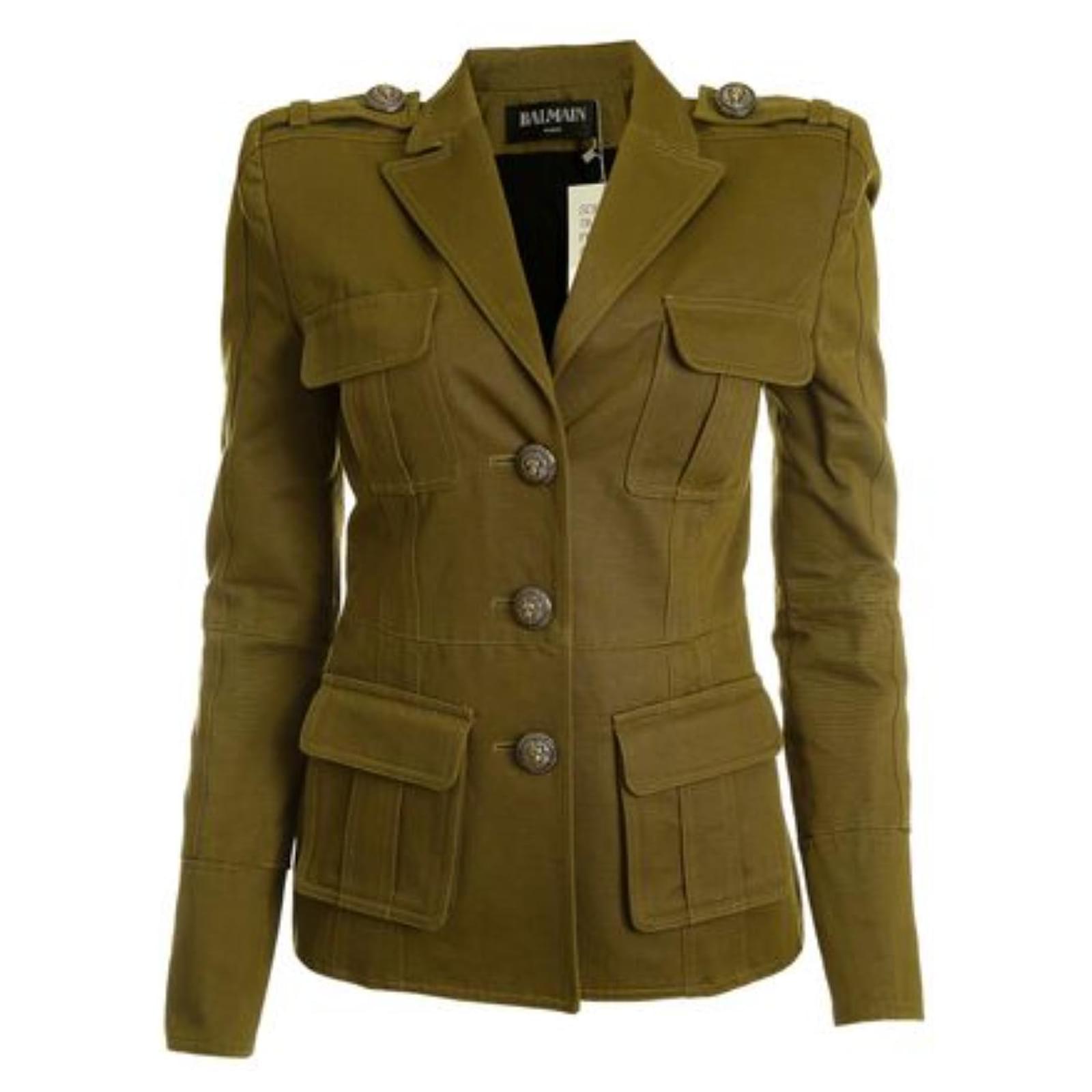 Balmain Military Jacket Khaki Cotton ref.2536835 - Joli Closet