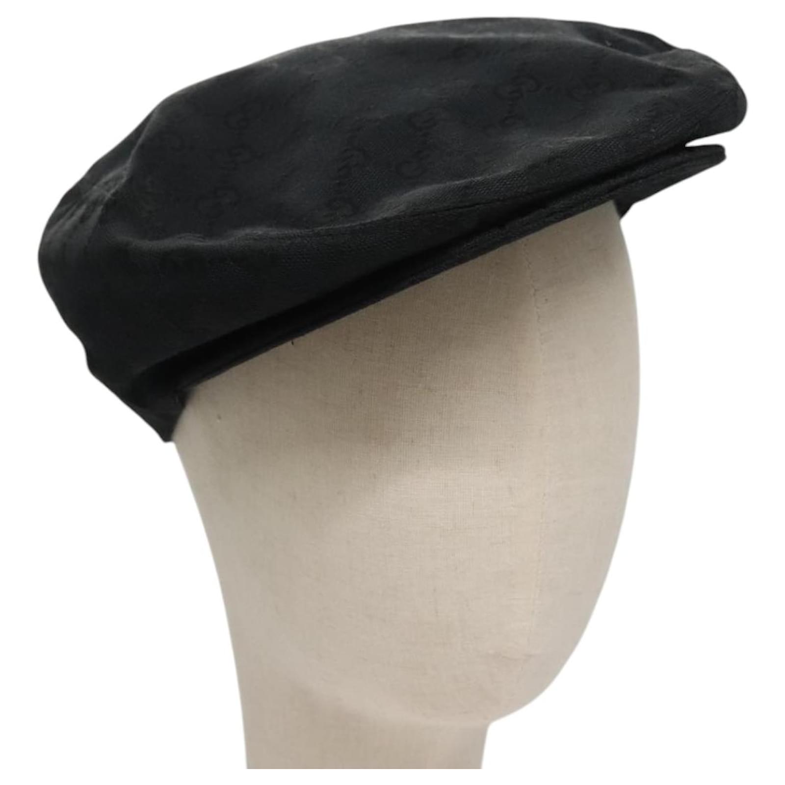 GUCCI GG Canvas Hunting Cap Hat S Black Auth yk16802V Cloth ref