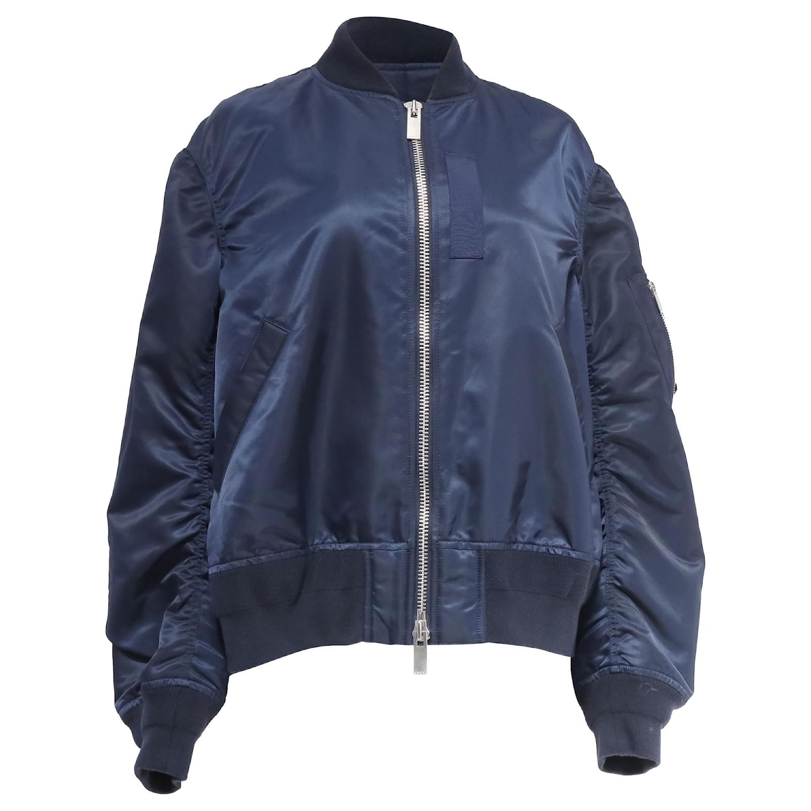 Sacai MA-1 Shell Bomber Jacket in Navy Blue Nylon ref.JC2537904 Sacai MA-1 Shell Bomber Jacket in Navy Blue Nylon ref.JC2537904