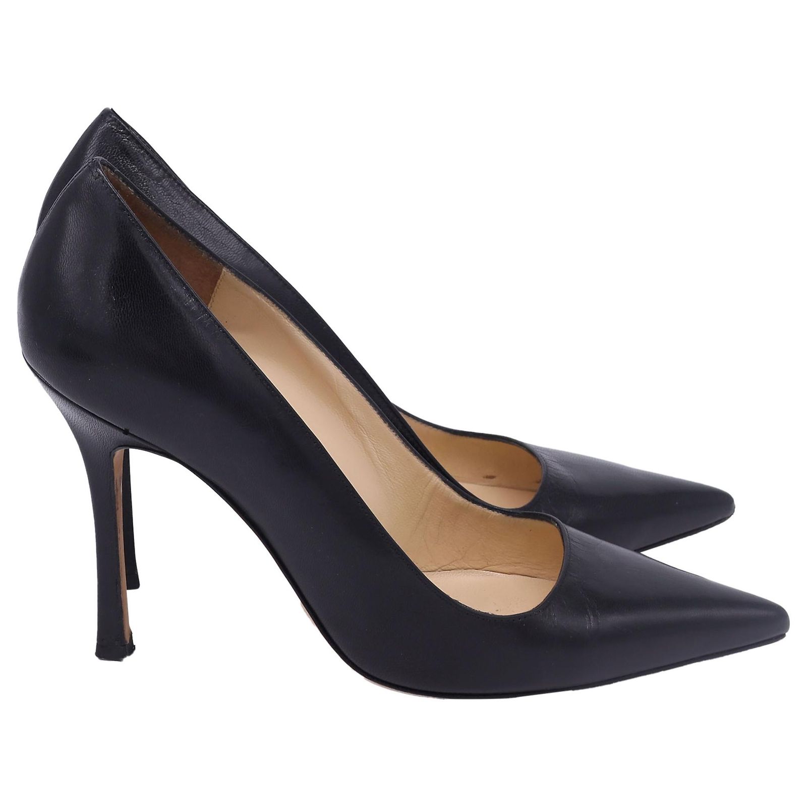 Escarpins Manolo Blahnik TIZI 105 Satin Noir à Lanières Et Nœud - Taille 40 - Neuf Avec Emballage