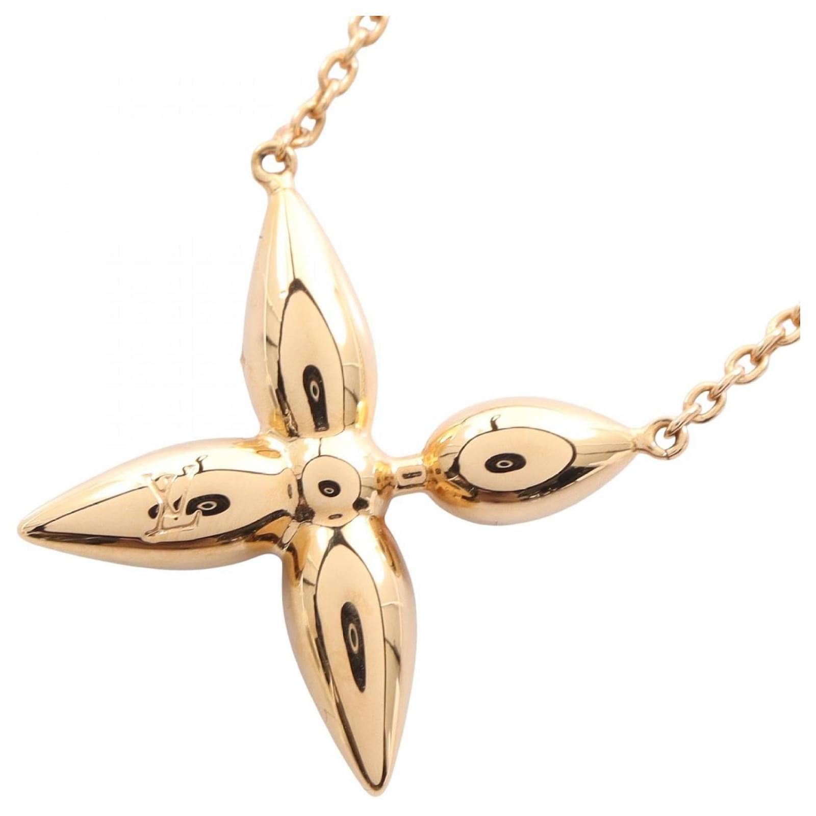 Louis Vuitton Collier Louisette Necklace Golden Metallic Metal ref