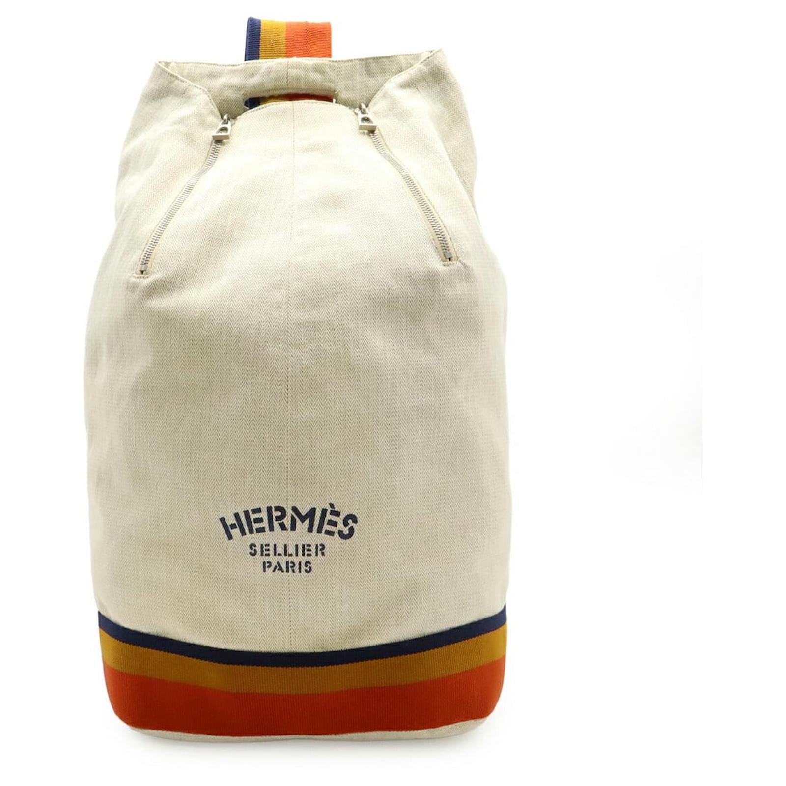 バッグ HERMES cavalier shoulder bag France Hermès Hermes Canvas Cavalier Shoulder Bag Orange Cloth ref
