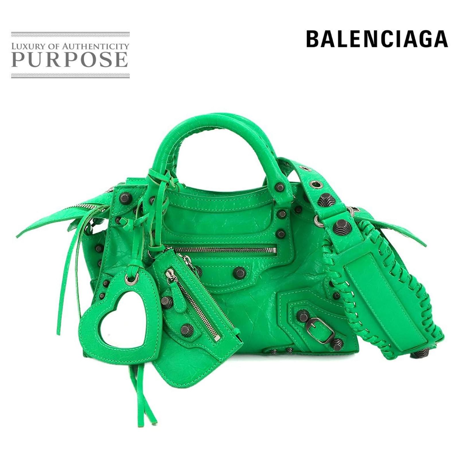 Balenciaga Neo Cagole XS Green Leather Shoulder Bag ref.JC2540473