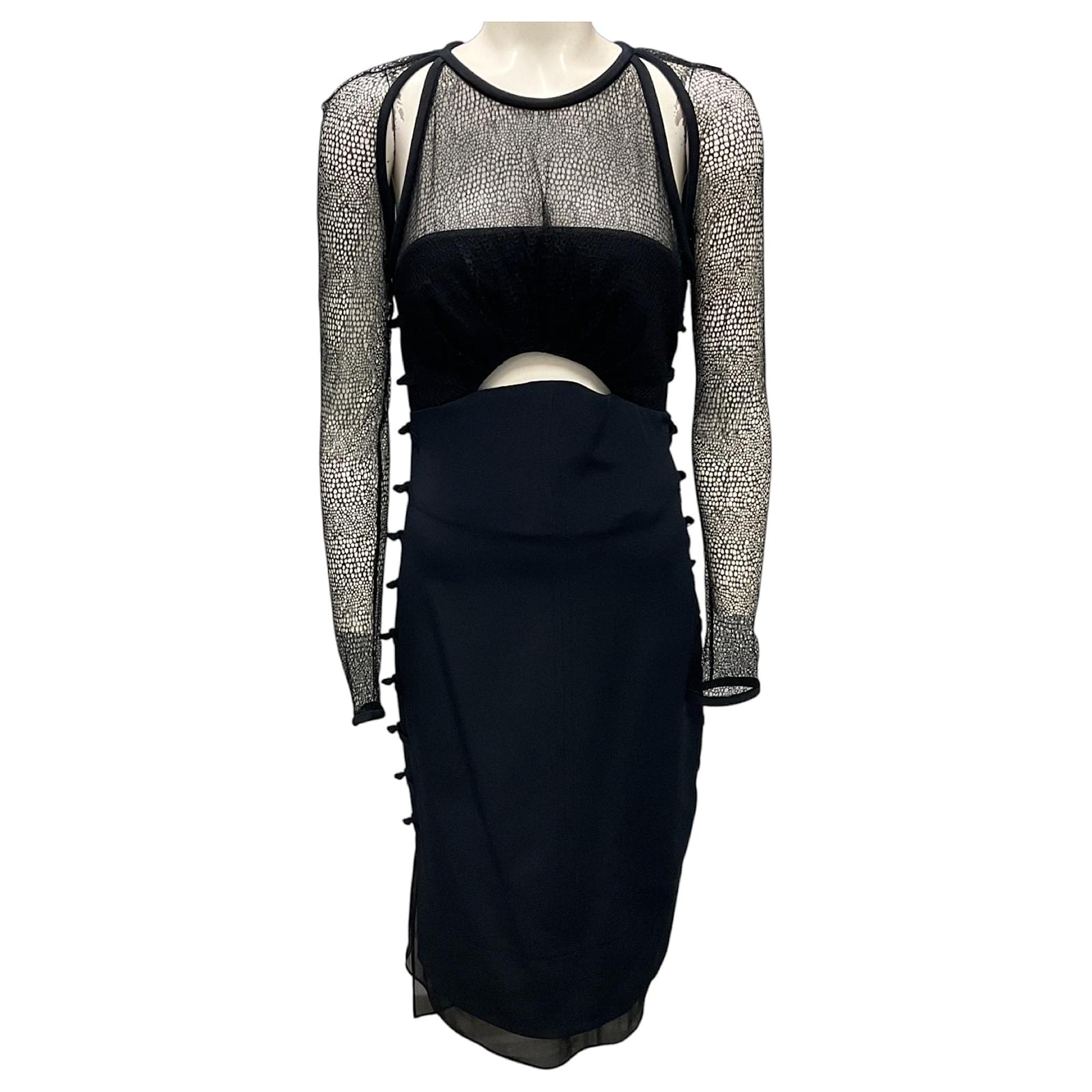 Emilio Pucci Black Netted Lace and Silk Corset Dress ref.JC2540731 (Sold) -  Joli Closet