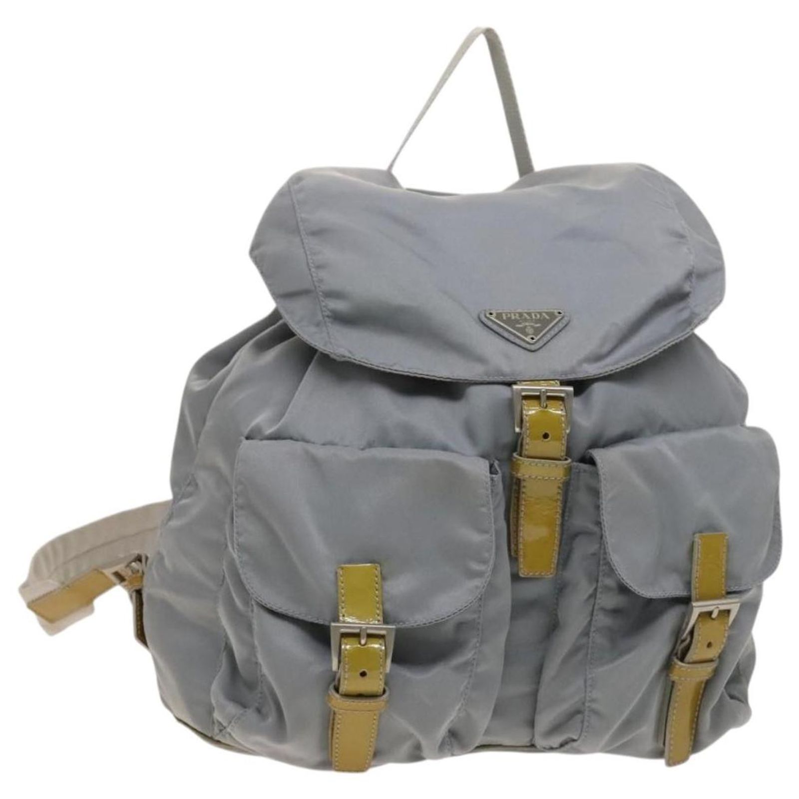 Prada Tessuto Front Pocket Backpack- Medium Prada Double Front Pocket Backpack Tessuto Medium White  main image 2