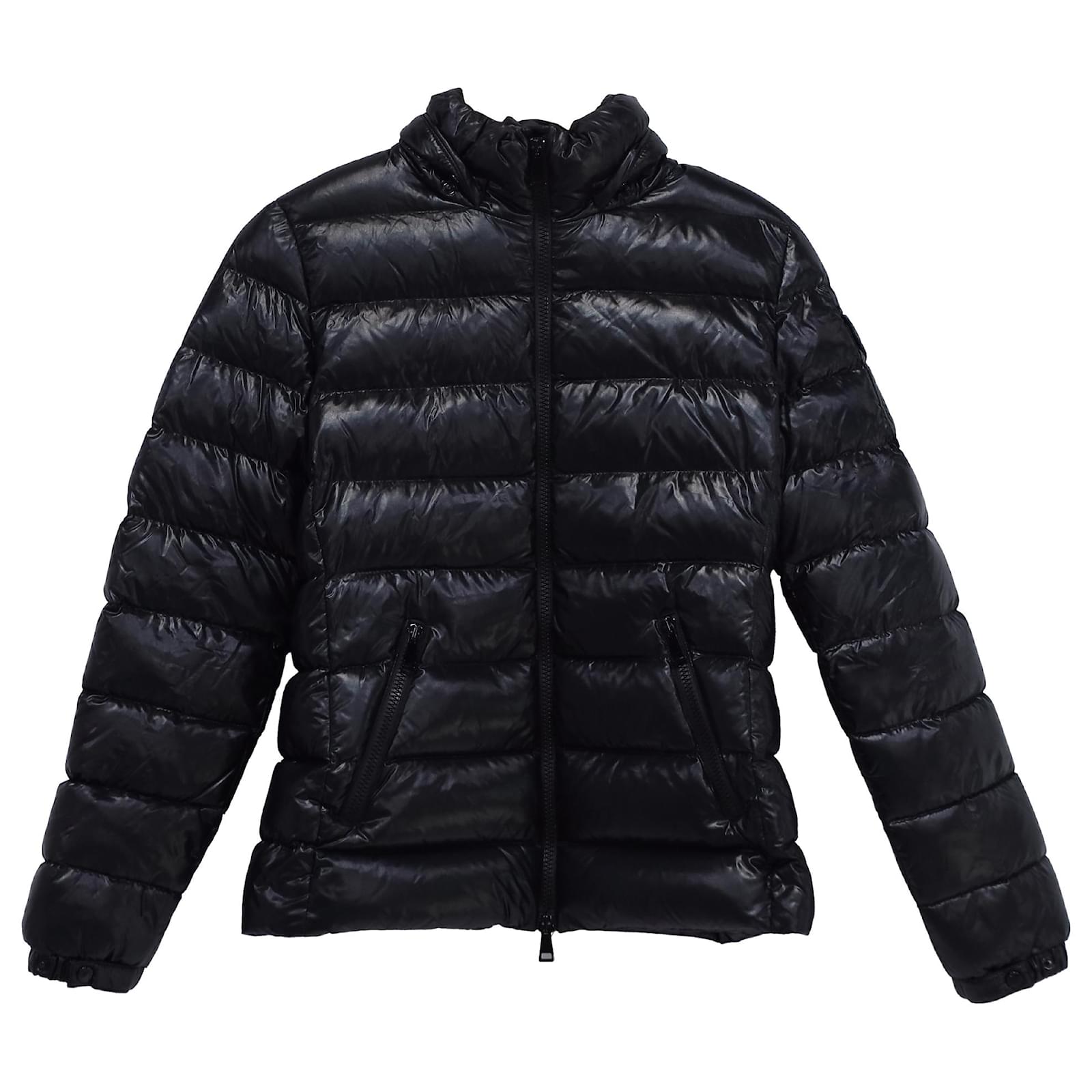 Moncler Bady Water Resistant Hooded Down Puffer in Black Nylon ref