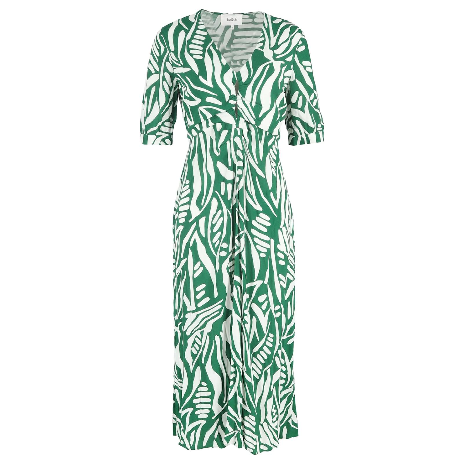 green emerald velvet dress Bash Paris Hambrie dress in greem – HARPERS EMPORIUM main image 0