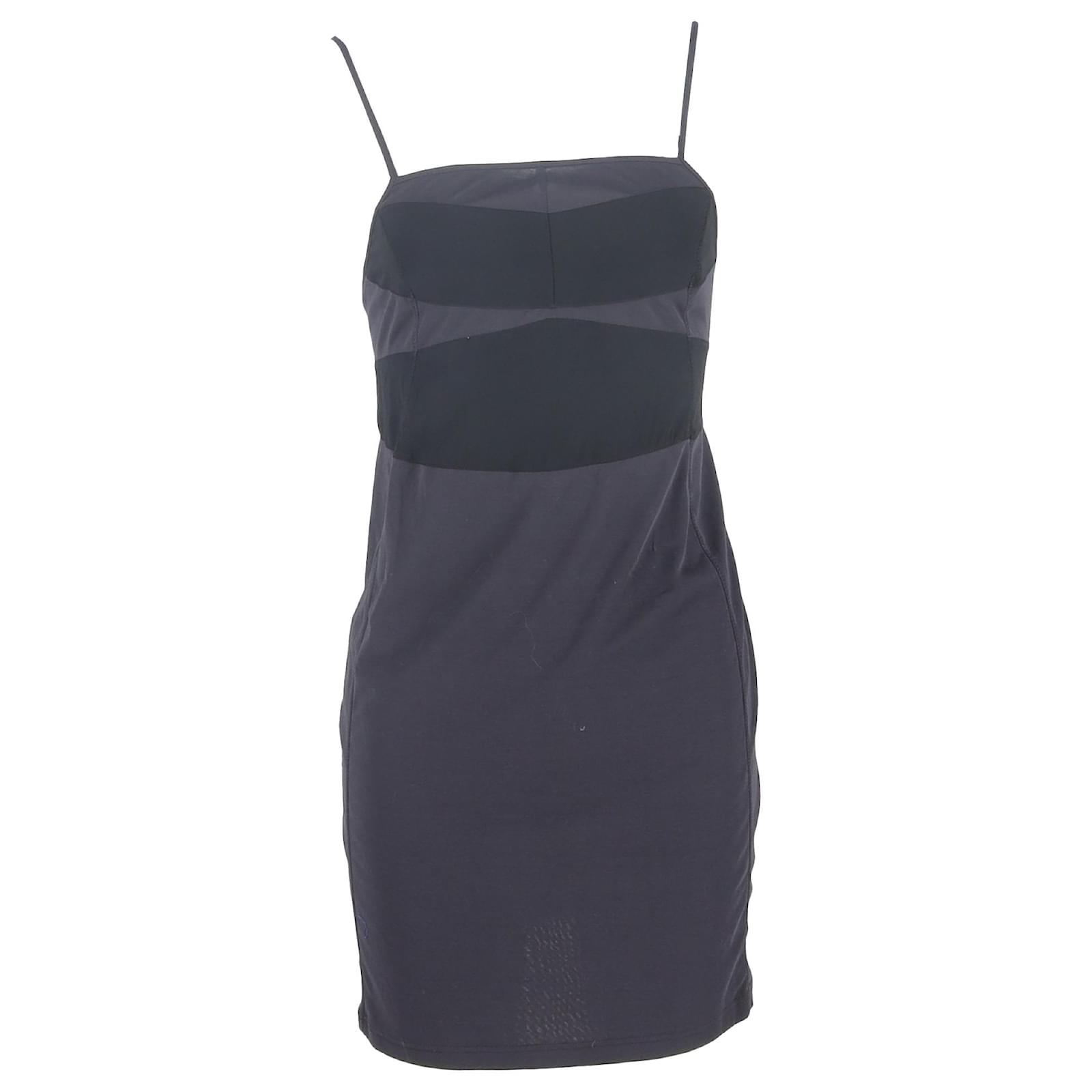 Chlo Square Neck Mini Dress in Navy Blue Cotton ref.2543154 - Joli Closet