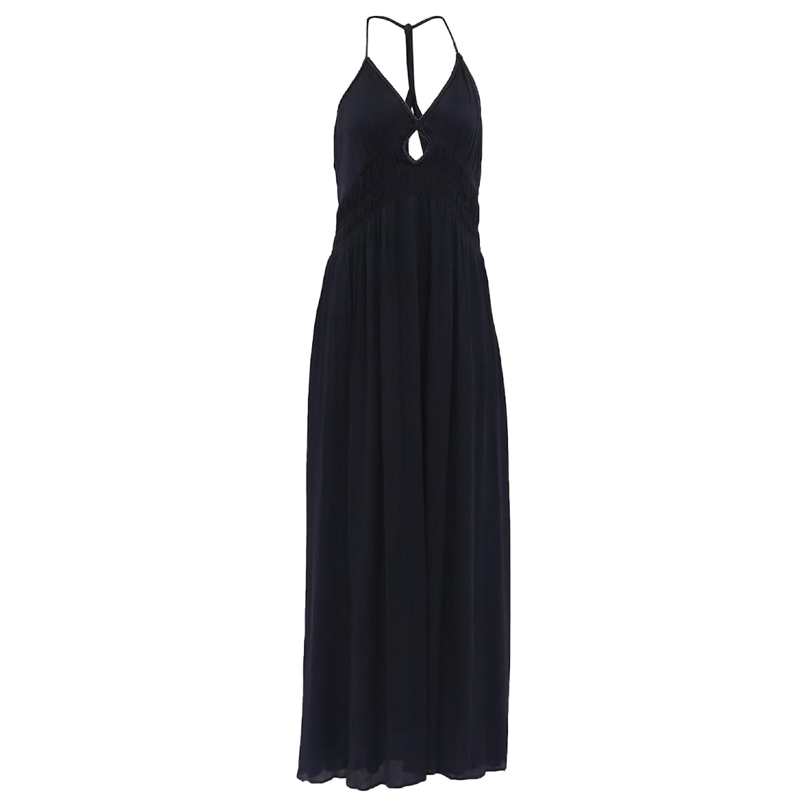 Ba&Sh Cha Cutout Maxi Dress in Black Cupro Wool ref.2543248 - Joli Closet